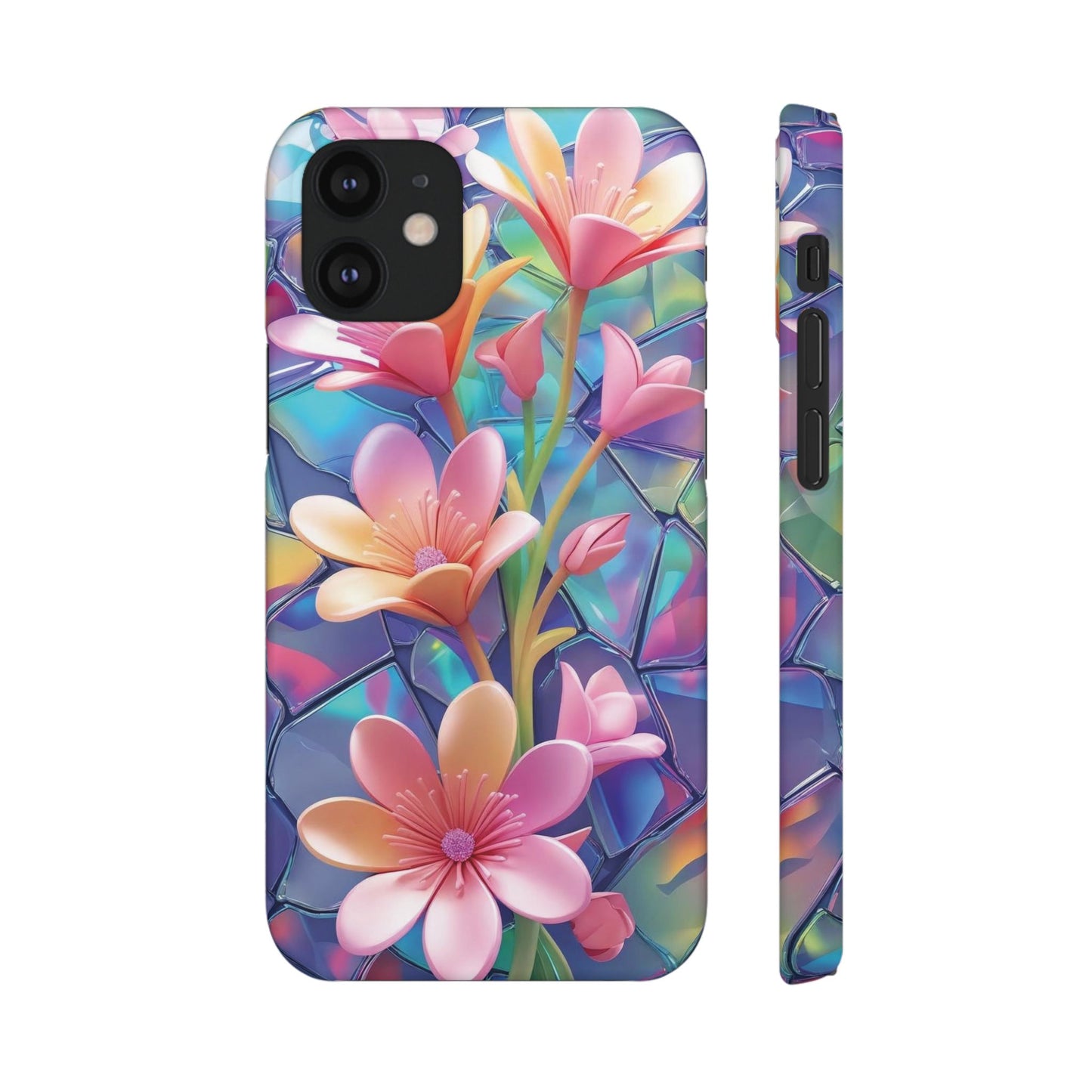 Snap Case Elegante Florale iPhone Handyhülle mit 3D-Effekt