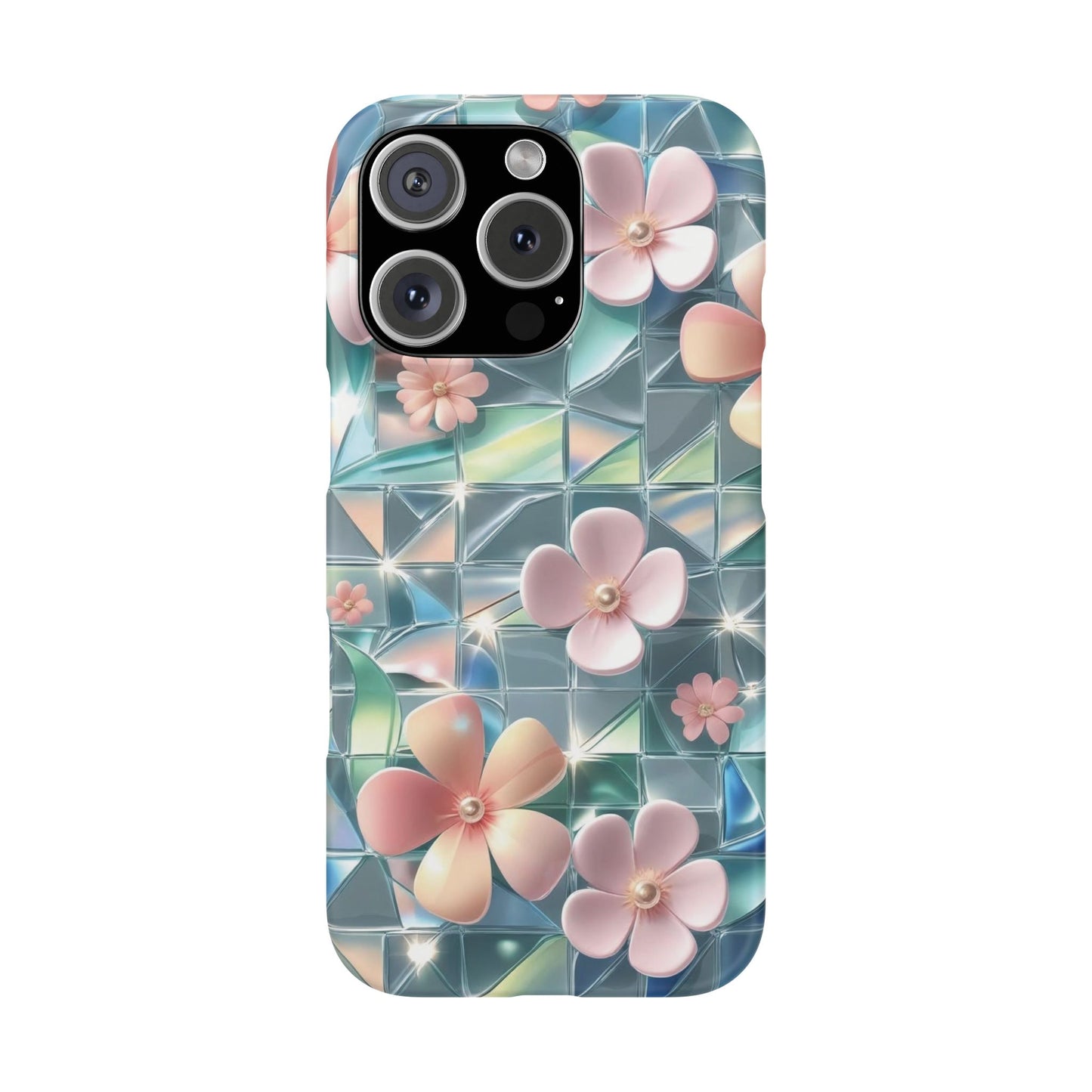 Snap Case iPhone Handyhülle mit 3D-Effekt Blumenmuster