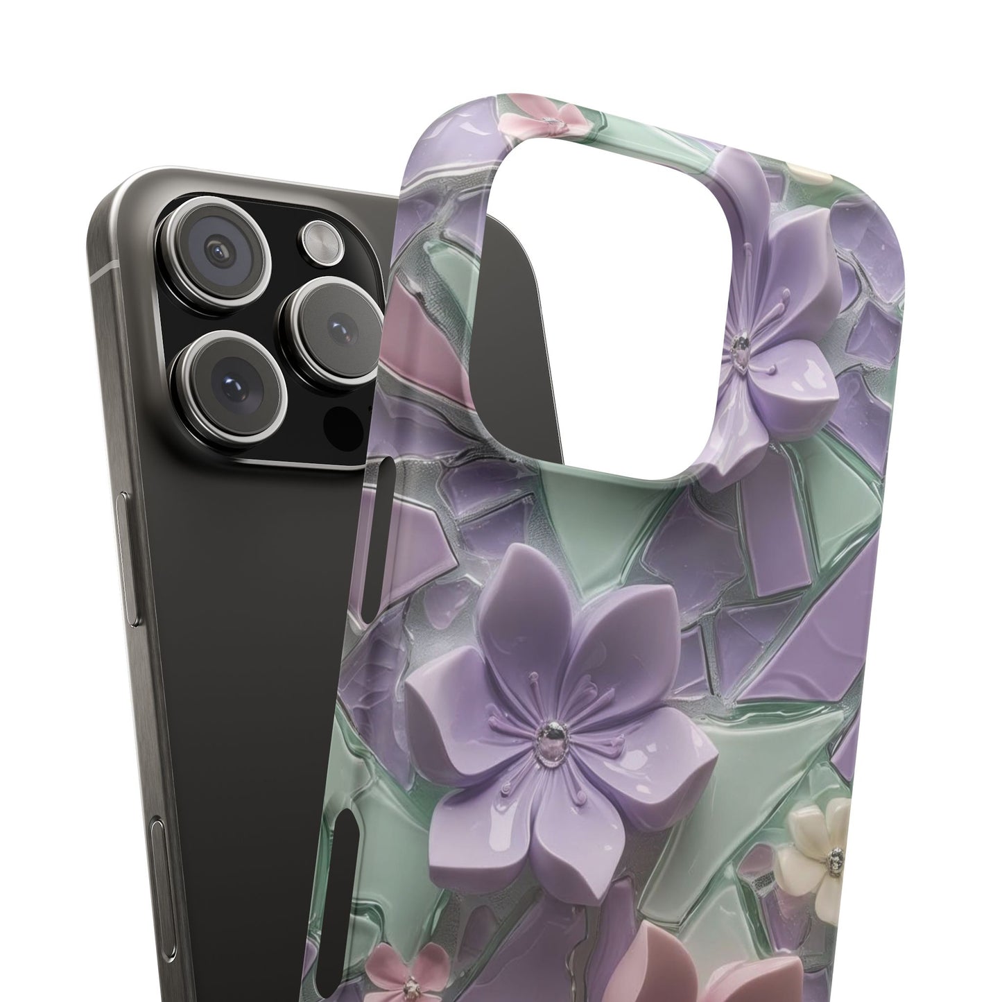 Snap Case Elegante Florale iPhone Handyhülle mit 3D-Effekt
