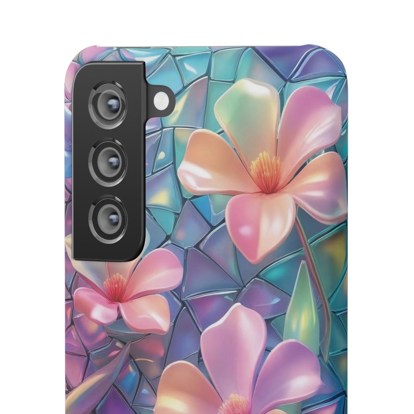 Snap Case Elegante Florale Samsung Handyhülle mit 3D-Effekt