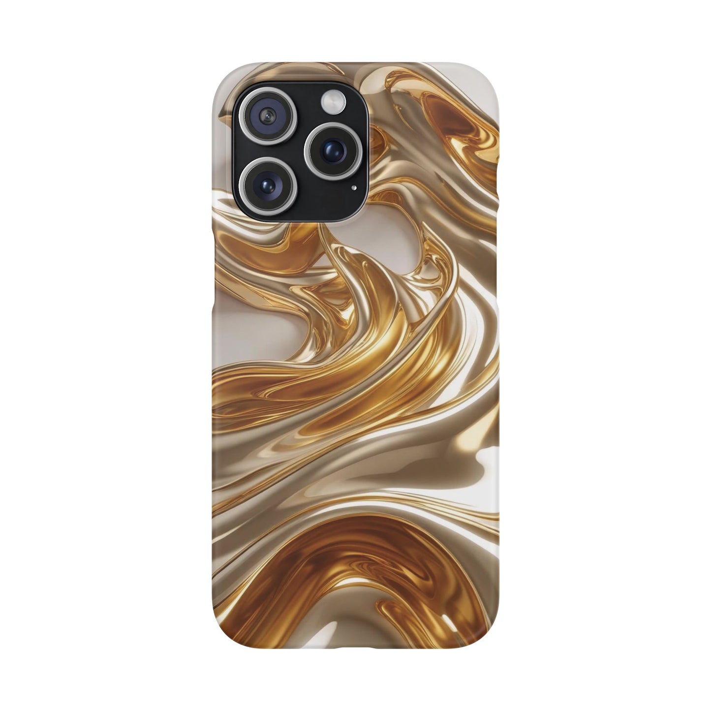 Snap Case iPhone Handyhülle – Gold Dynamic Liquid 3D Effekt