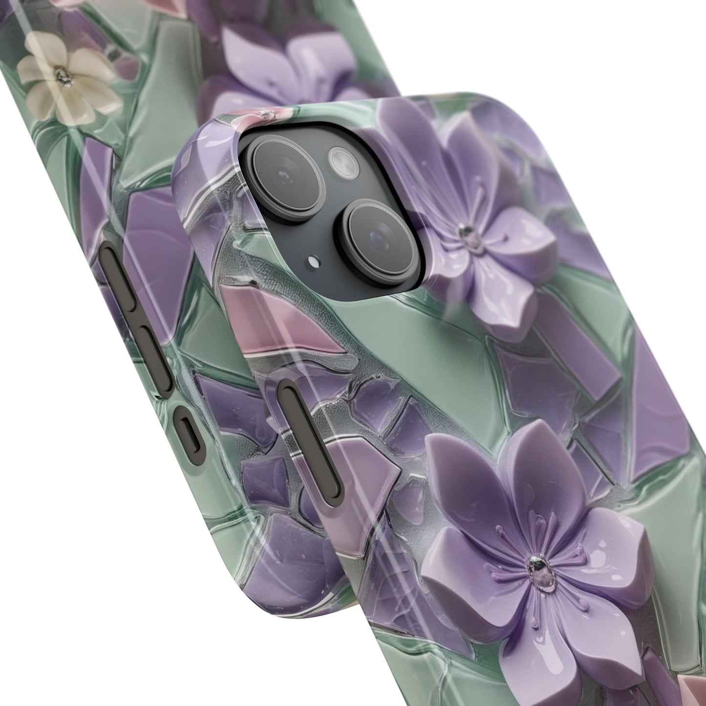 Snap Case Elegante Florale iPhone Handyhülle mit 3D-Effekt