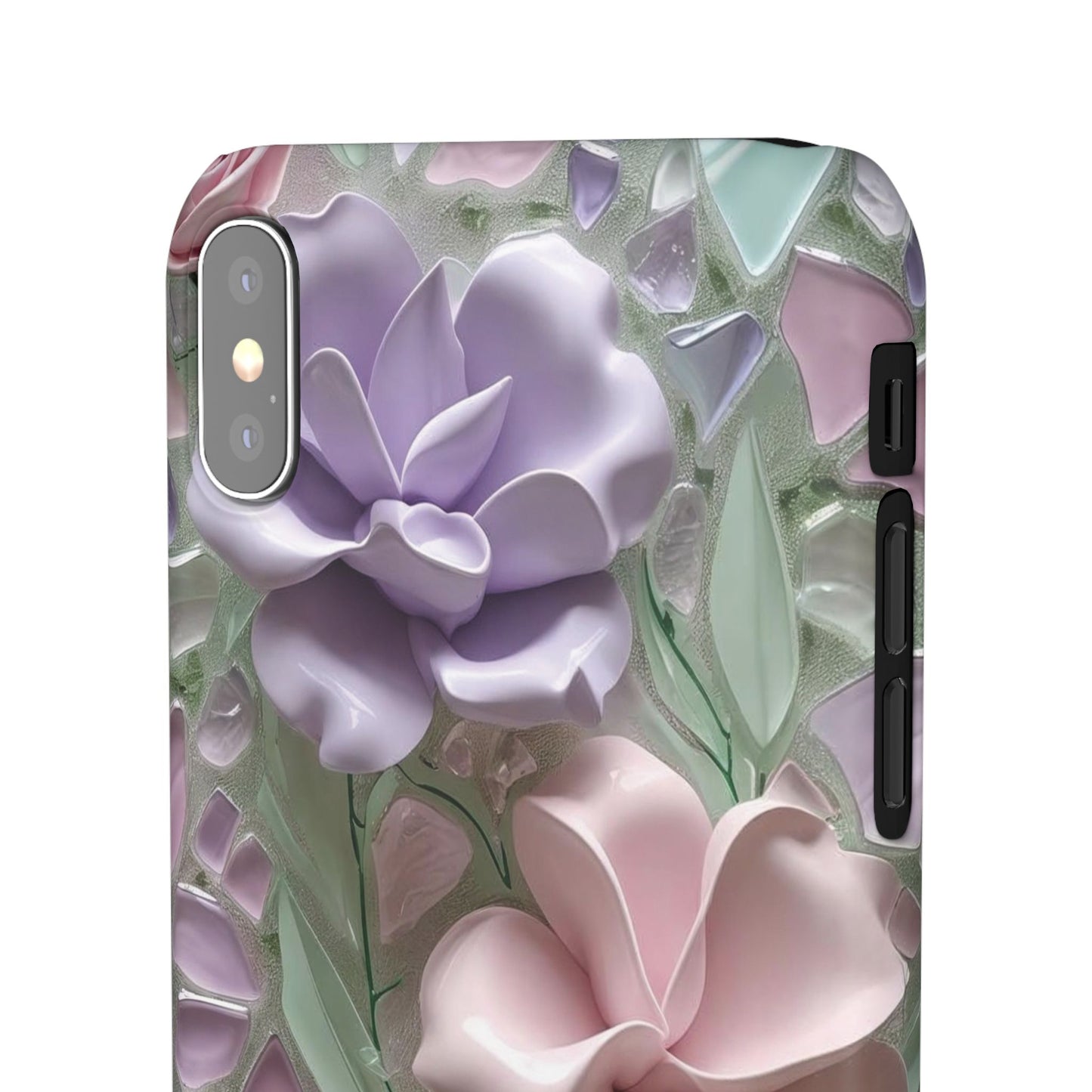 Snap Case Elegante Florale iPhone Handyhülle mit 3D-Effekt