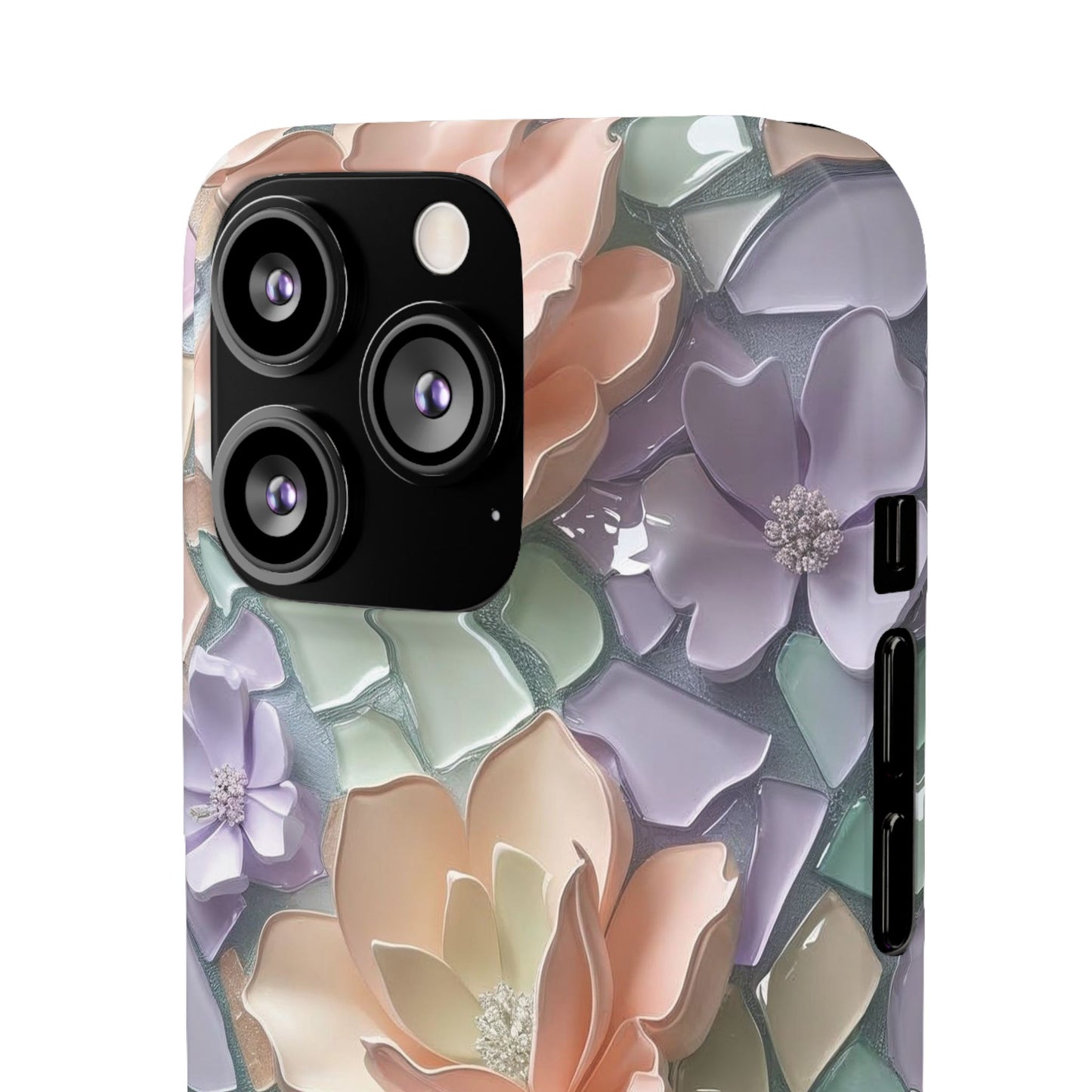 Snap Case Elegante Florale iPhone Handyhülle mit 3D-Effekt