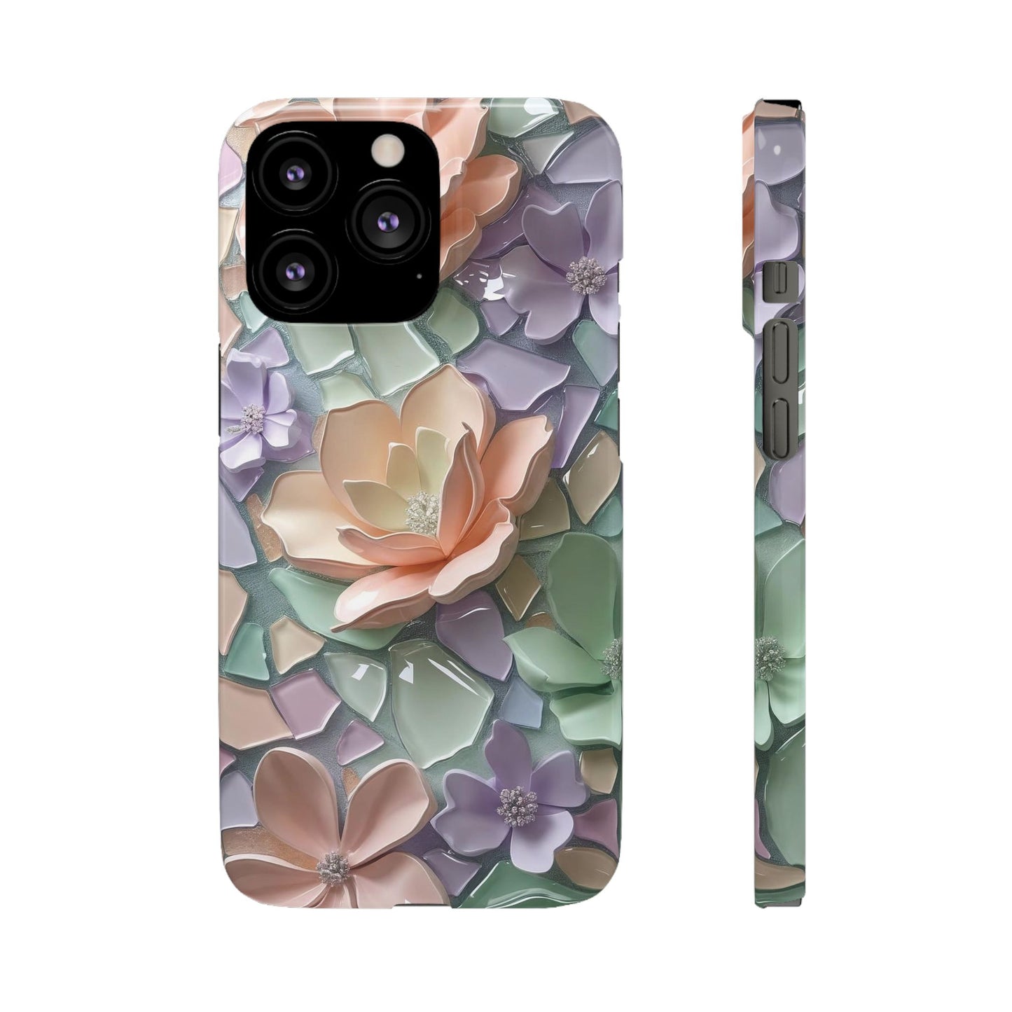 Snap Case Elegante Florale iPhone Handyhülle mit 3D-Effekt