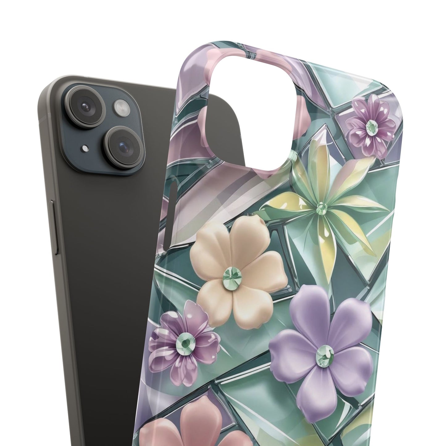Snap Case Elegante Florale iPhone Handyhülle mit 3D-Effekt