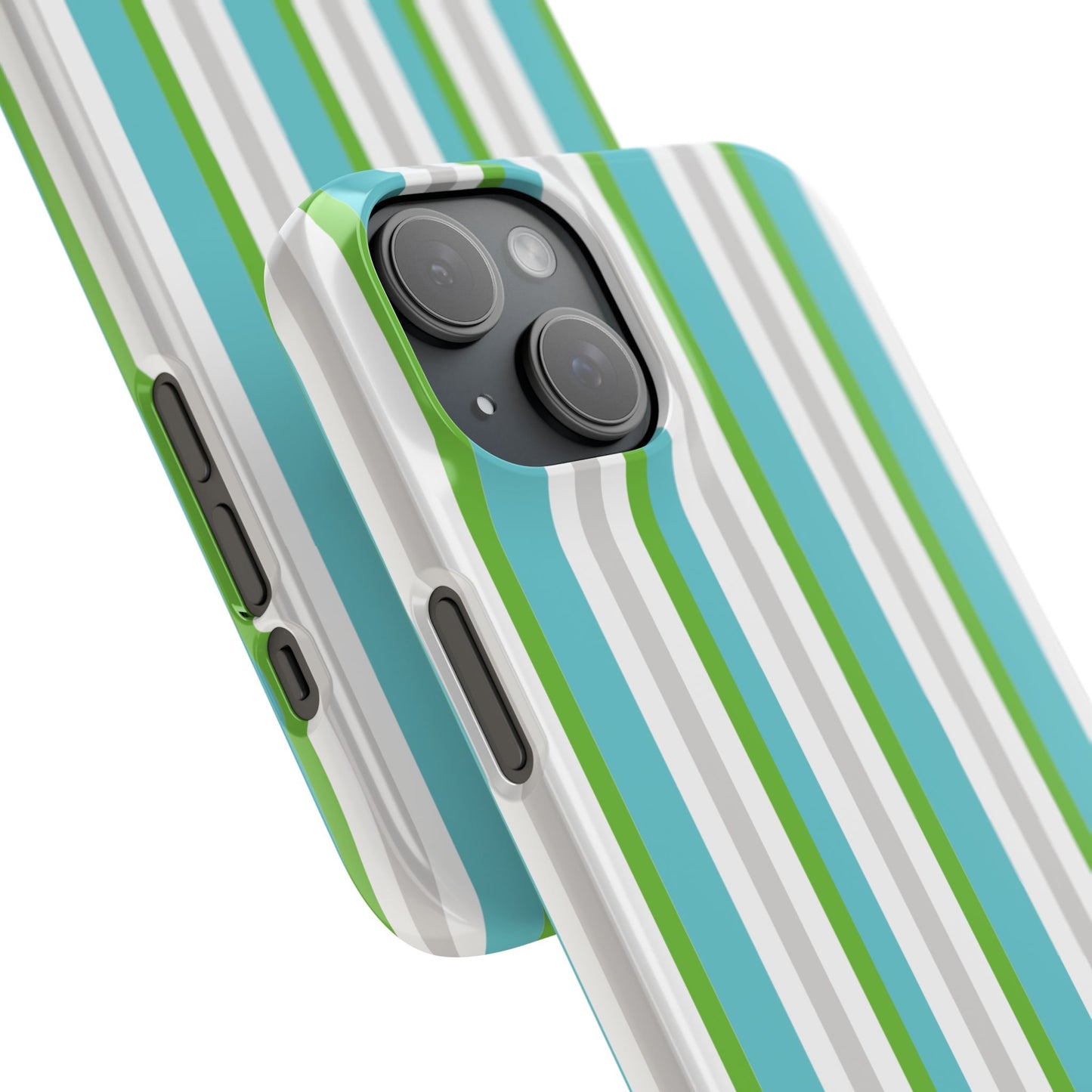 iPhone Snap Case - Modernes Abstraktes Design mit Grünen und Weißen Linien