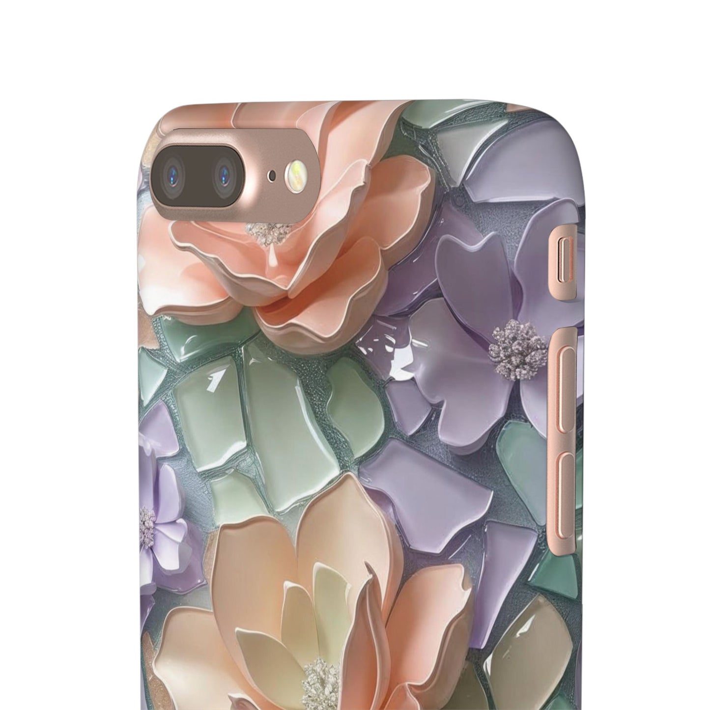 Snap Case Elegante Florale iPhone Handyhülle mit 3D-Effekt