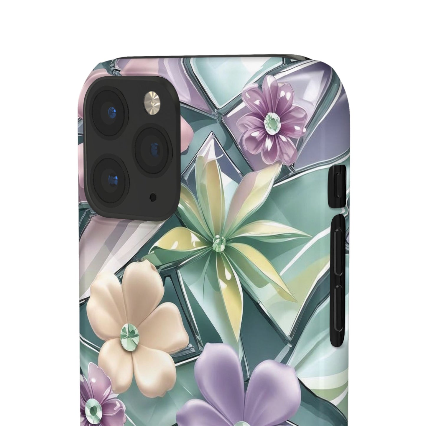 Snap Case Elegante Florale iPhone Handyhülle mit 3D-Effekt