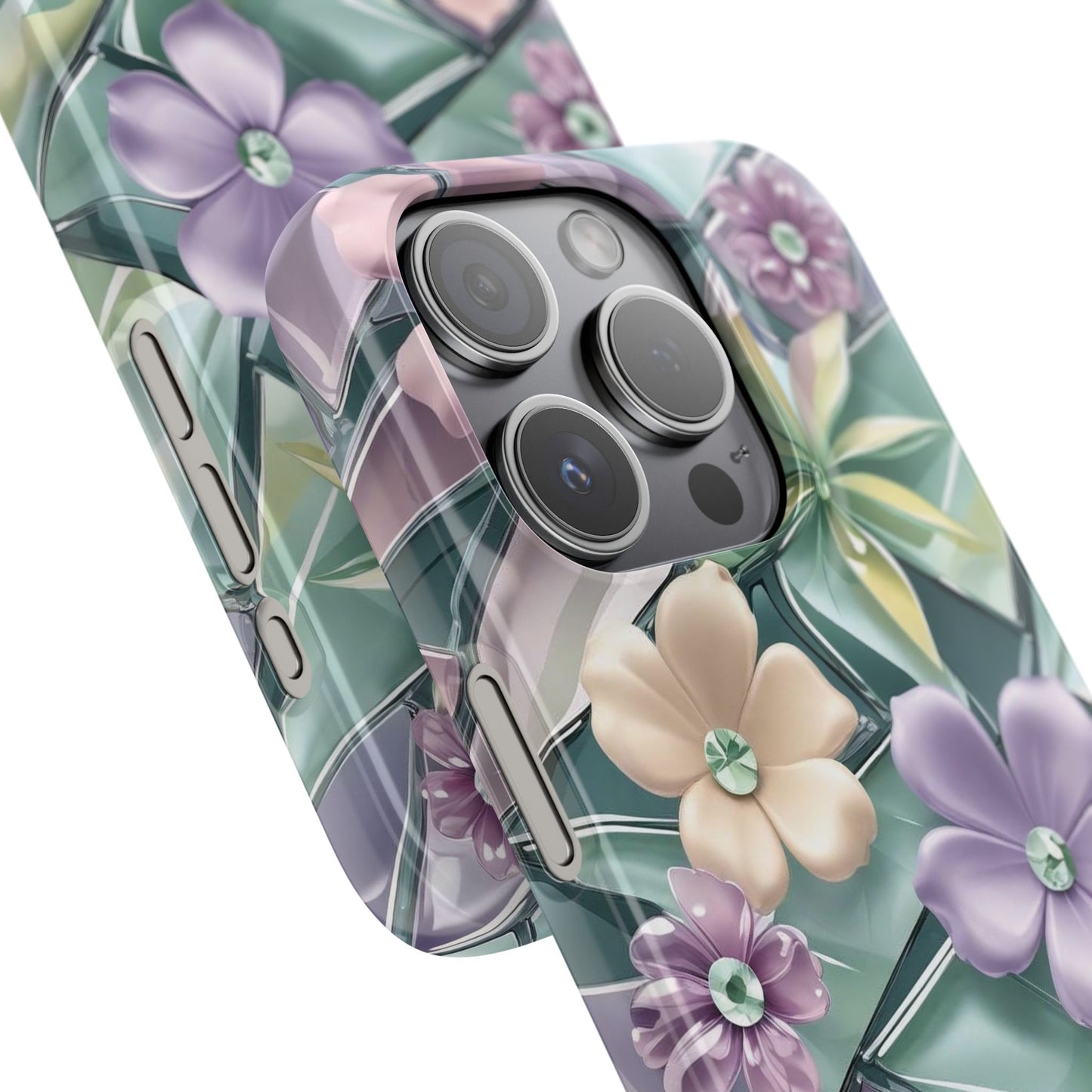 Snap Case Elegante Florale iPhone Handyhülle mit 3D-Effekt