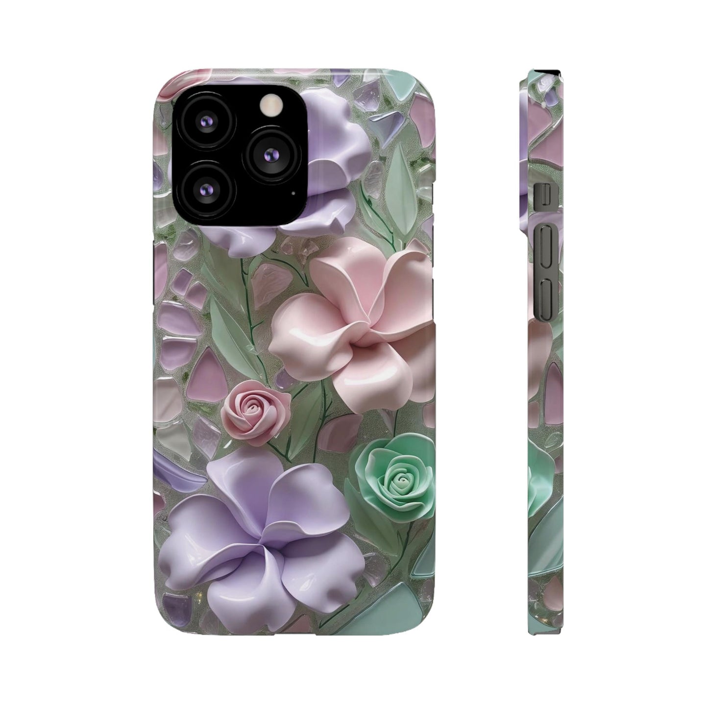 Snap Case Elegante Florale iPhone Handyhülle mit 3D-Effekt