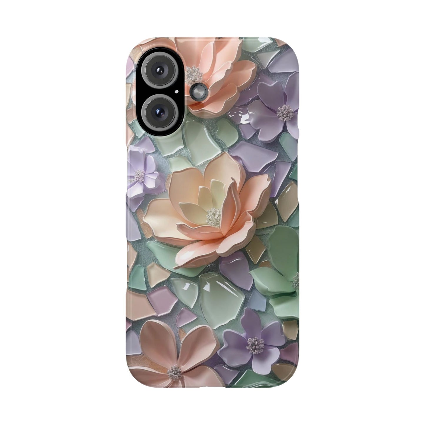 Snap Case Elegante Florale iPhone Handyhülle mit 3D-Effekt