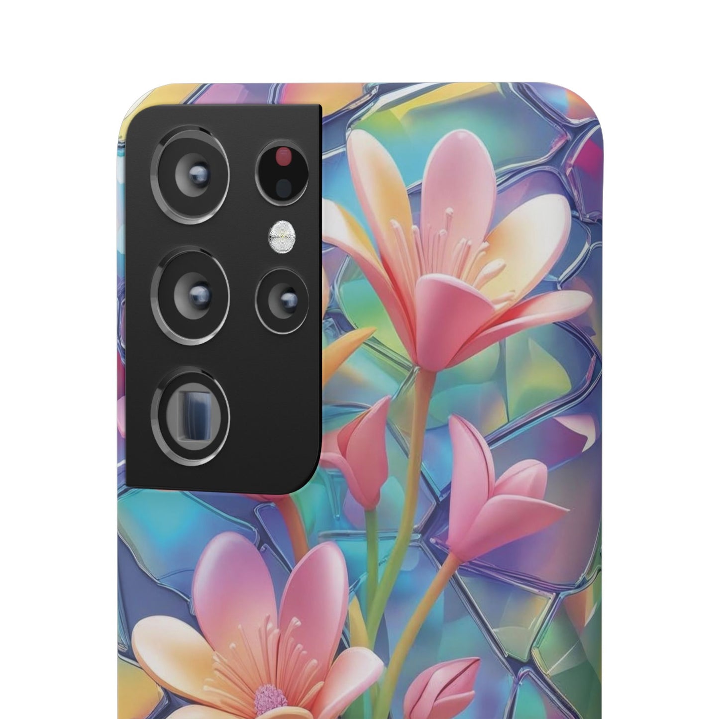 Snap Case Elegante Florale Samsung Handyhülle mit 3D-Effekt