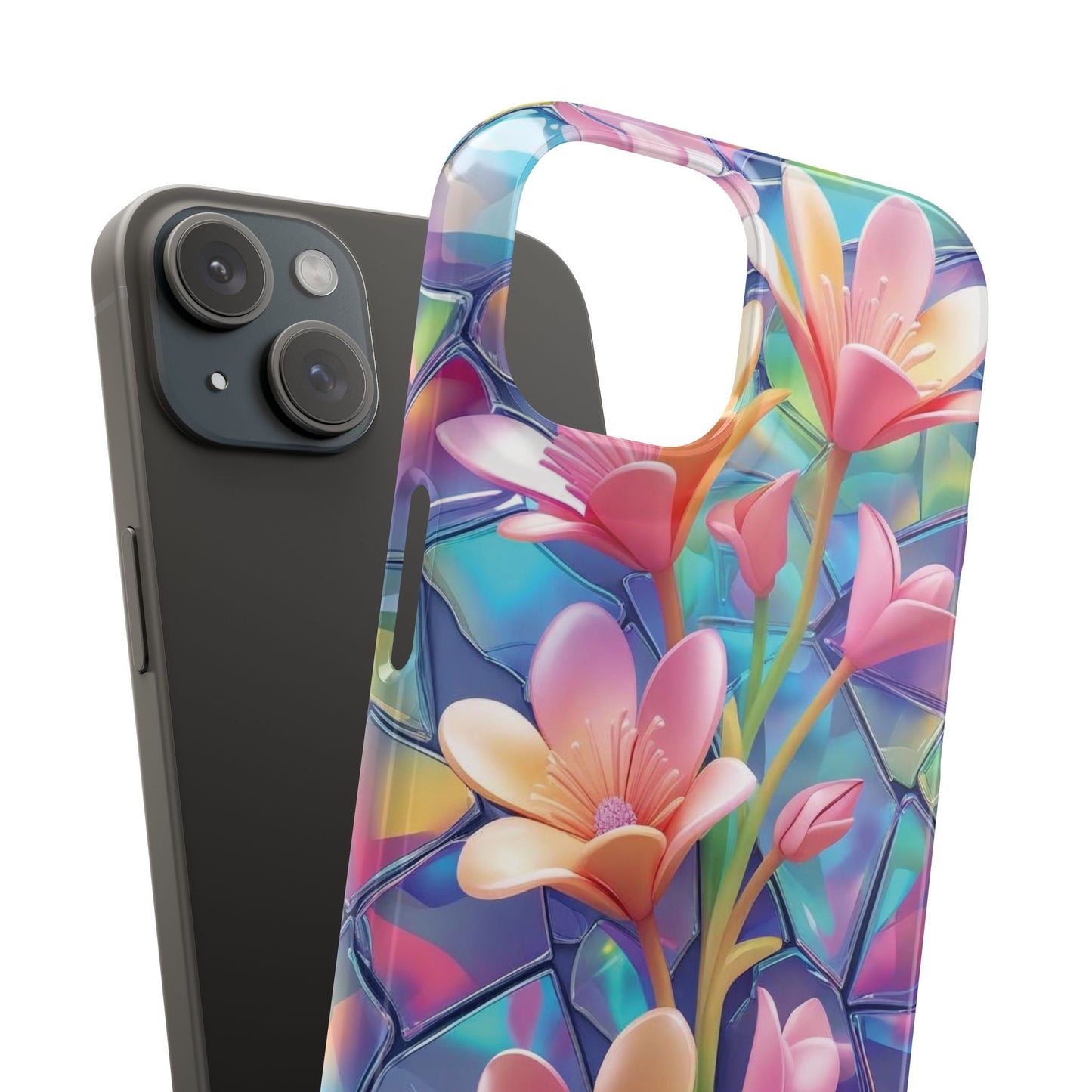 Snap Case Elegante Florale iPhone Handyhülle mit 3D-Effekt