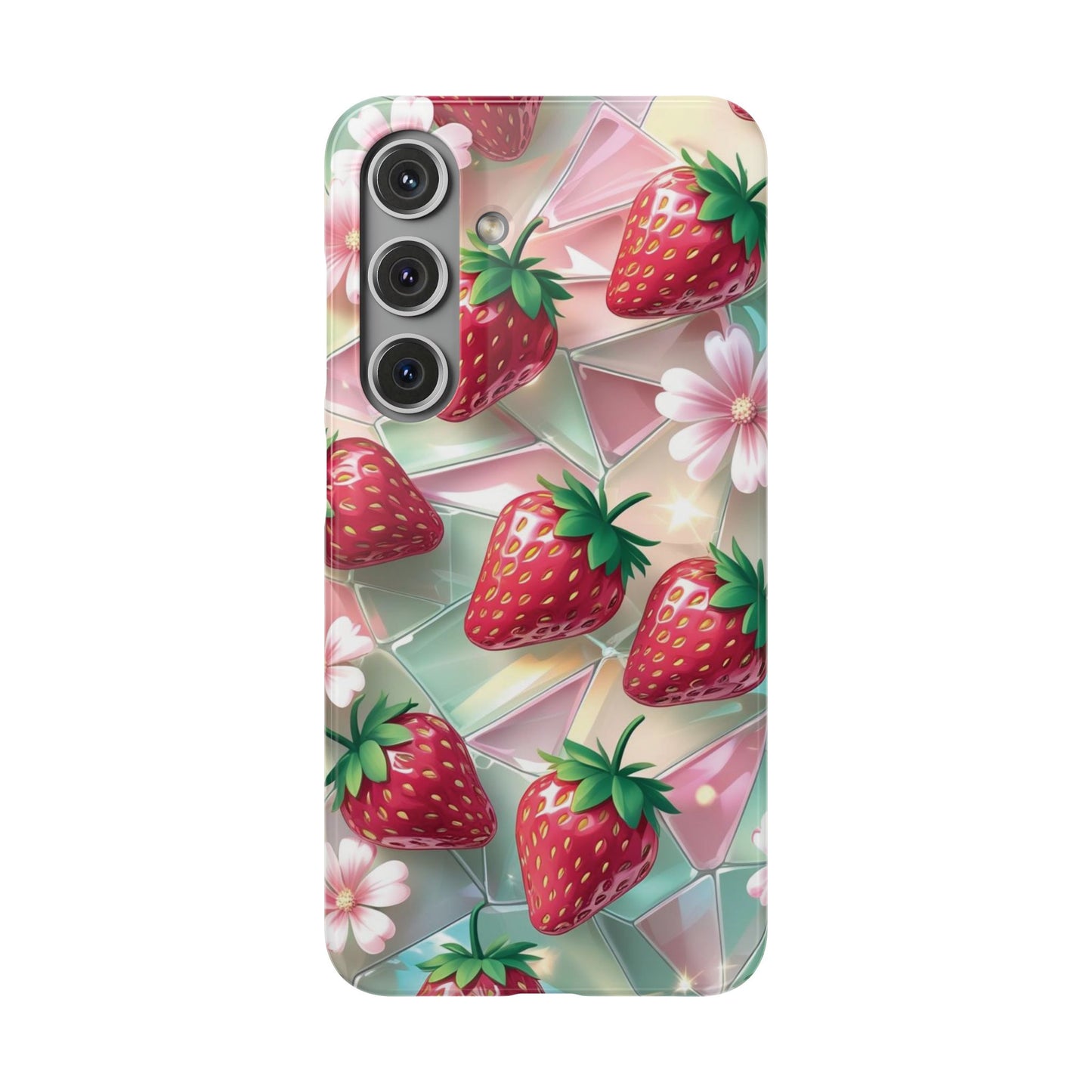 Snap Case Samsung Handyhülle - 3D Effekt Erdbeeren