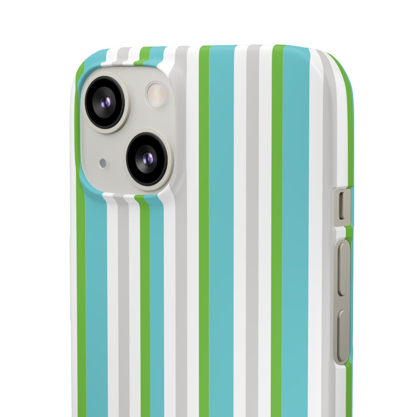 iPhone Snap Case - Modernes Abstraktes Design mit Grünen und Weißen Linien