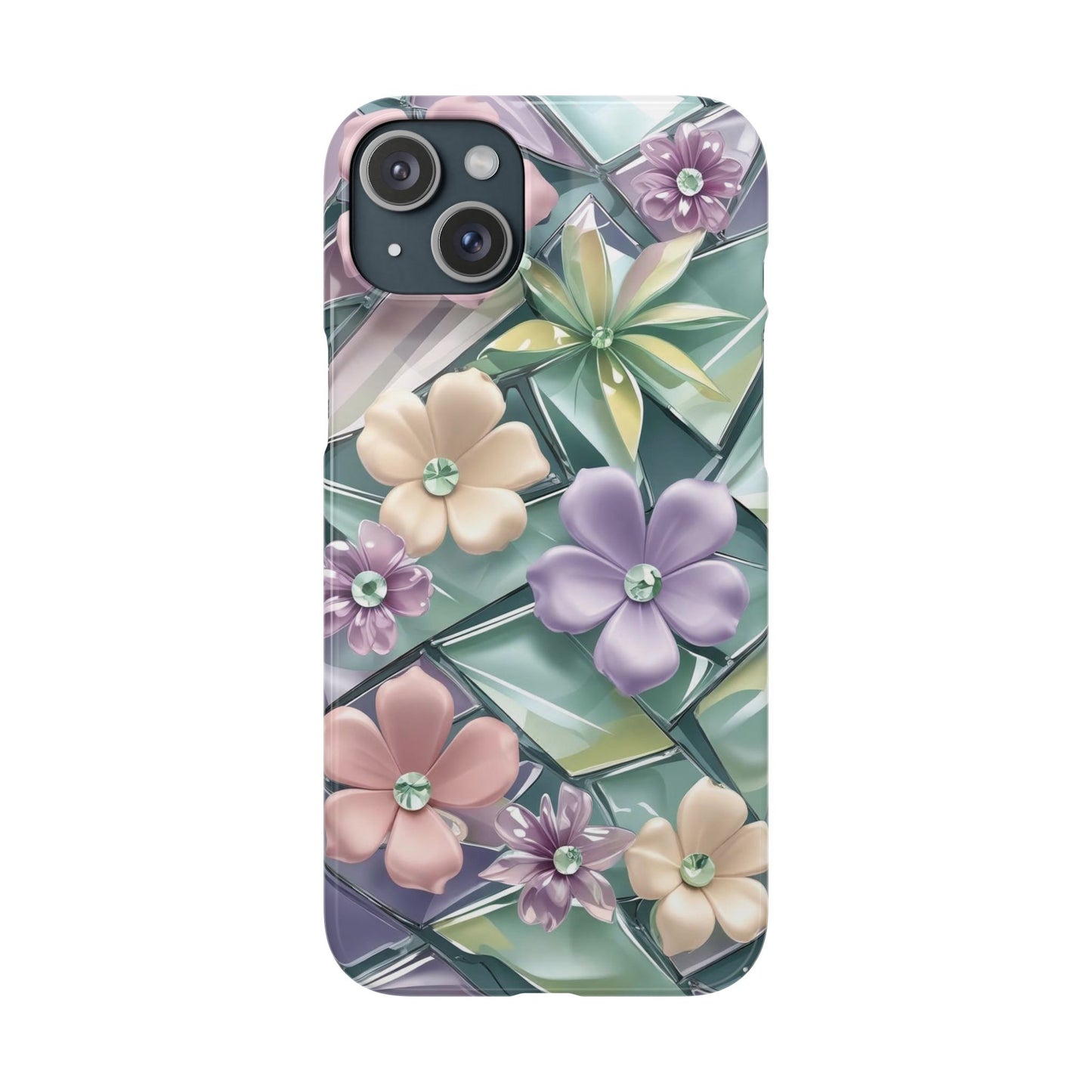 Snap Case Elegante Florale iPhone Handyhülle mit 3D-Effekt