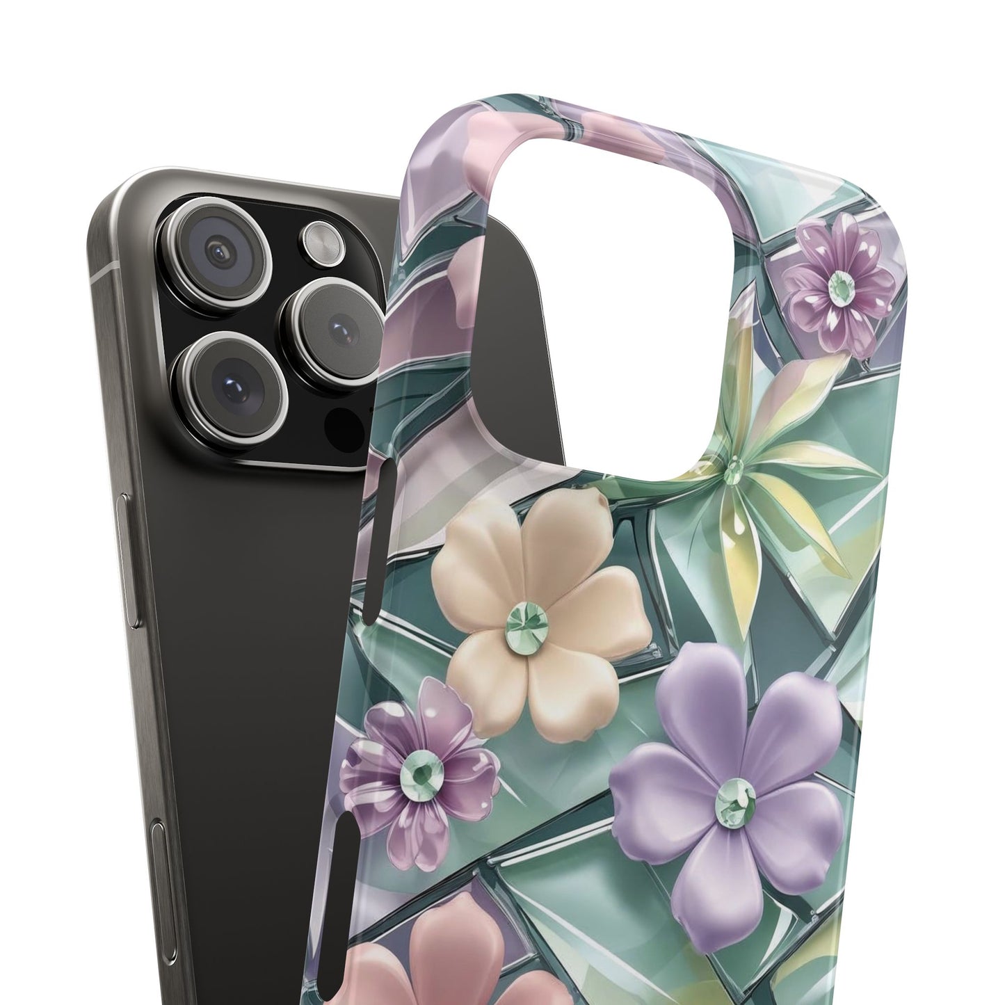 Snap Case Elegante Florale iPhone Handyhülle mit 3D-Effekt