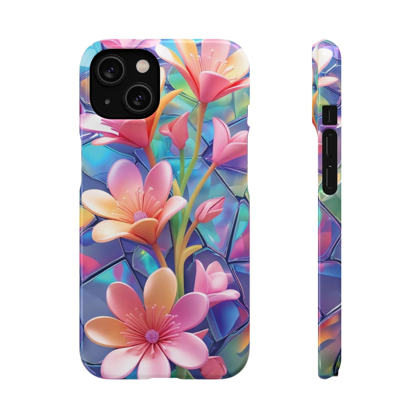 Snap Case Elegante Florale iPhone Handyhülle mit 3D-Effekt