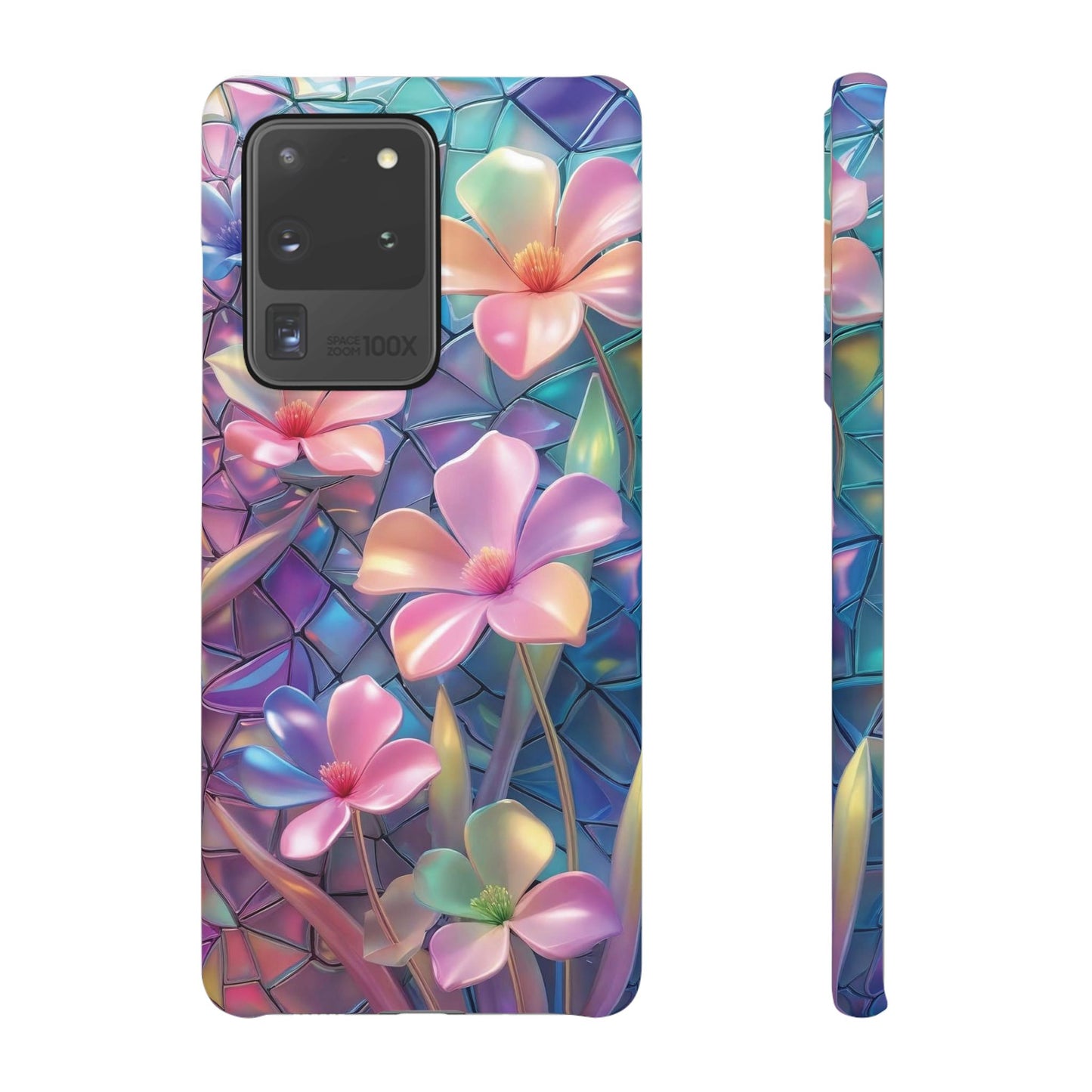 Snap Case Elegante Florale Samsung Handyhülle mit 3D-Effekt