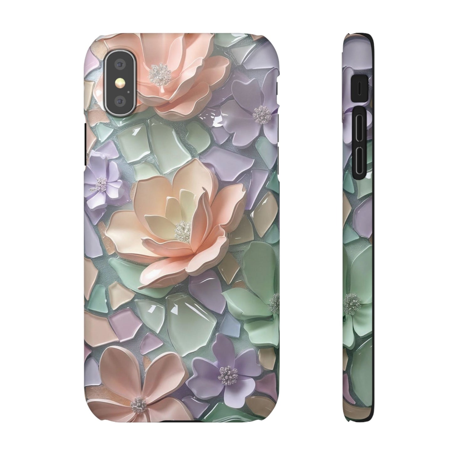 Snap Case Elegante Florale iPhone Handyhülle mit 3D-Effekt