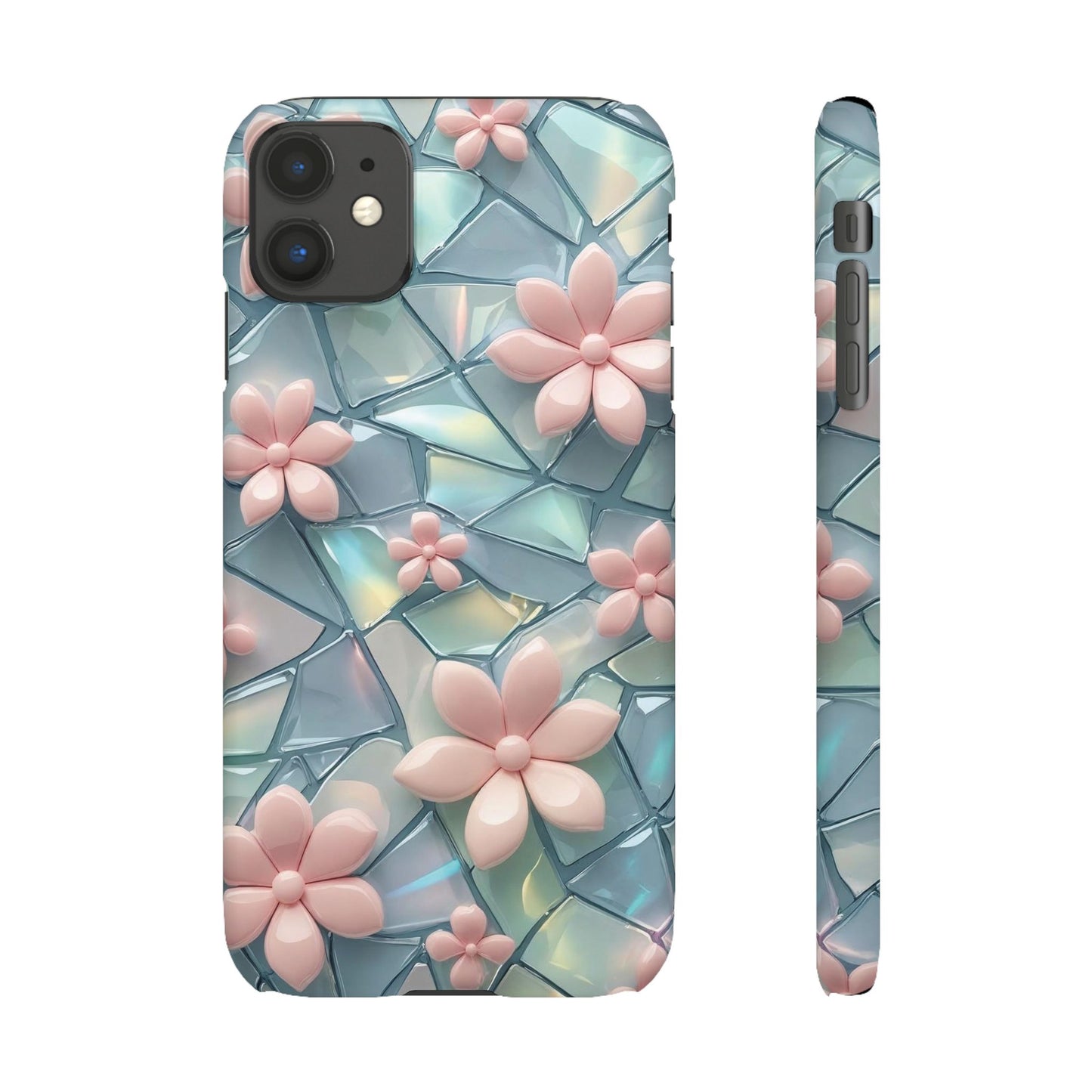 Snap Case Elegante Florale iPhone Handyhülle mit 3D-Effekt