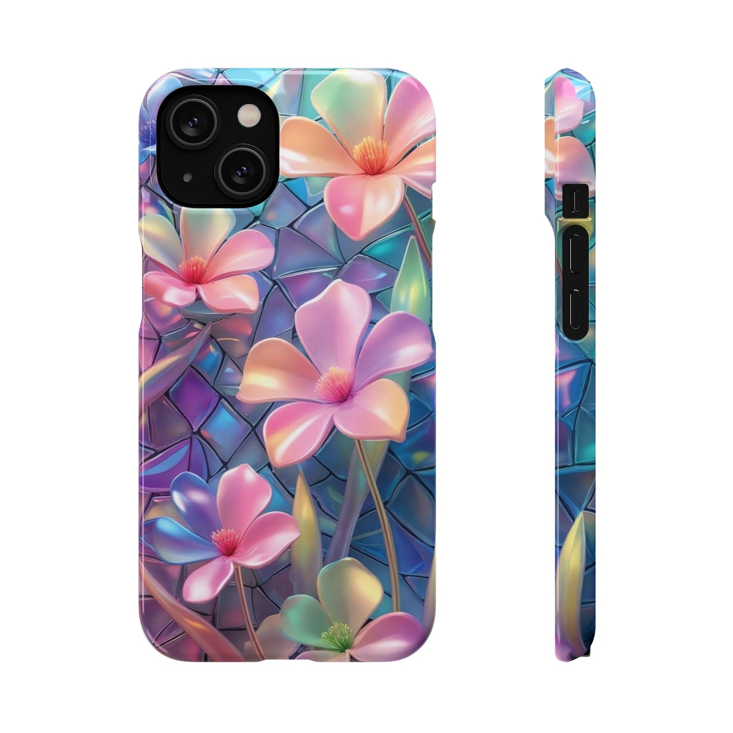 Snap Case Elegante Florale iPhone Handyhülle mit 3D-Effekt