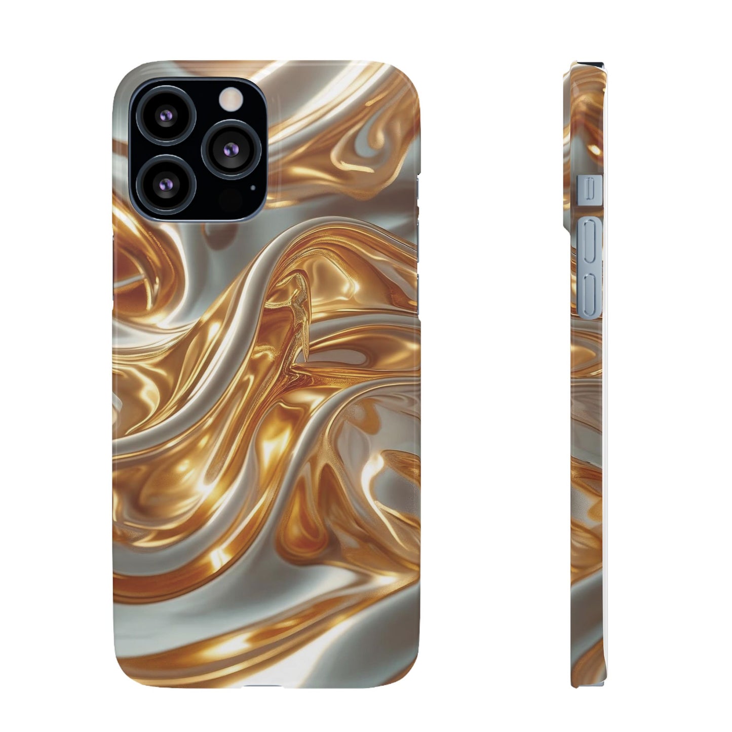 Snap Case iPhone Handyhülle – Gold Dynamic Liquid 3D Effekt