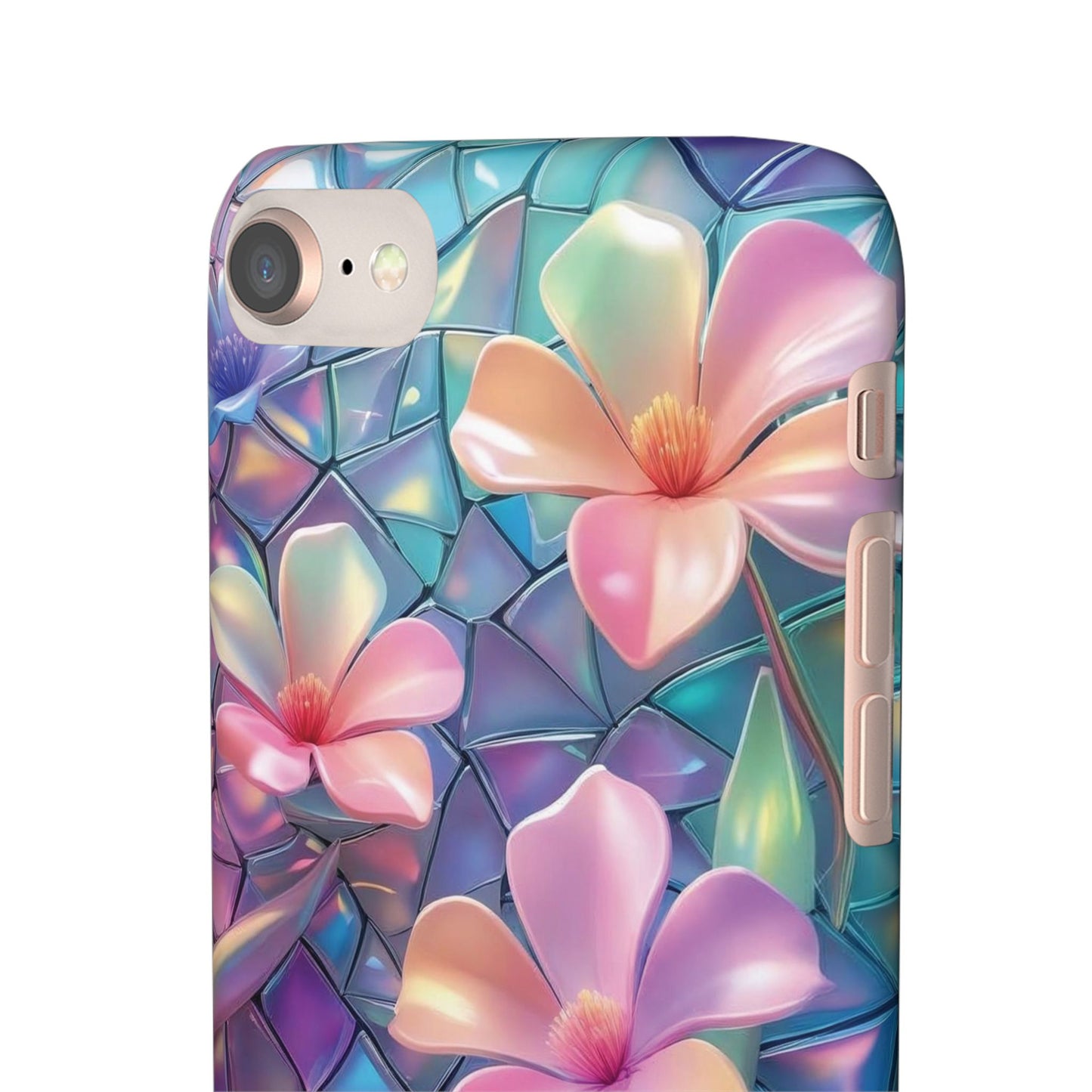 Snap Case Elegante Florale iPhone Handyhülle mit 3D-Effekt