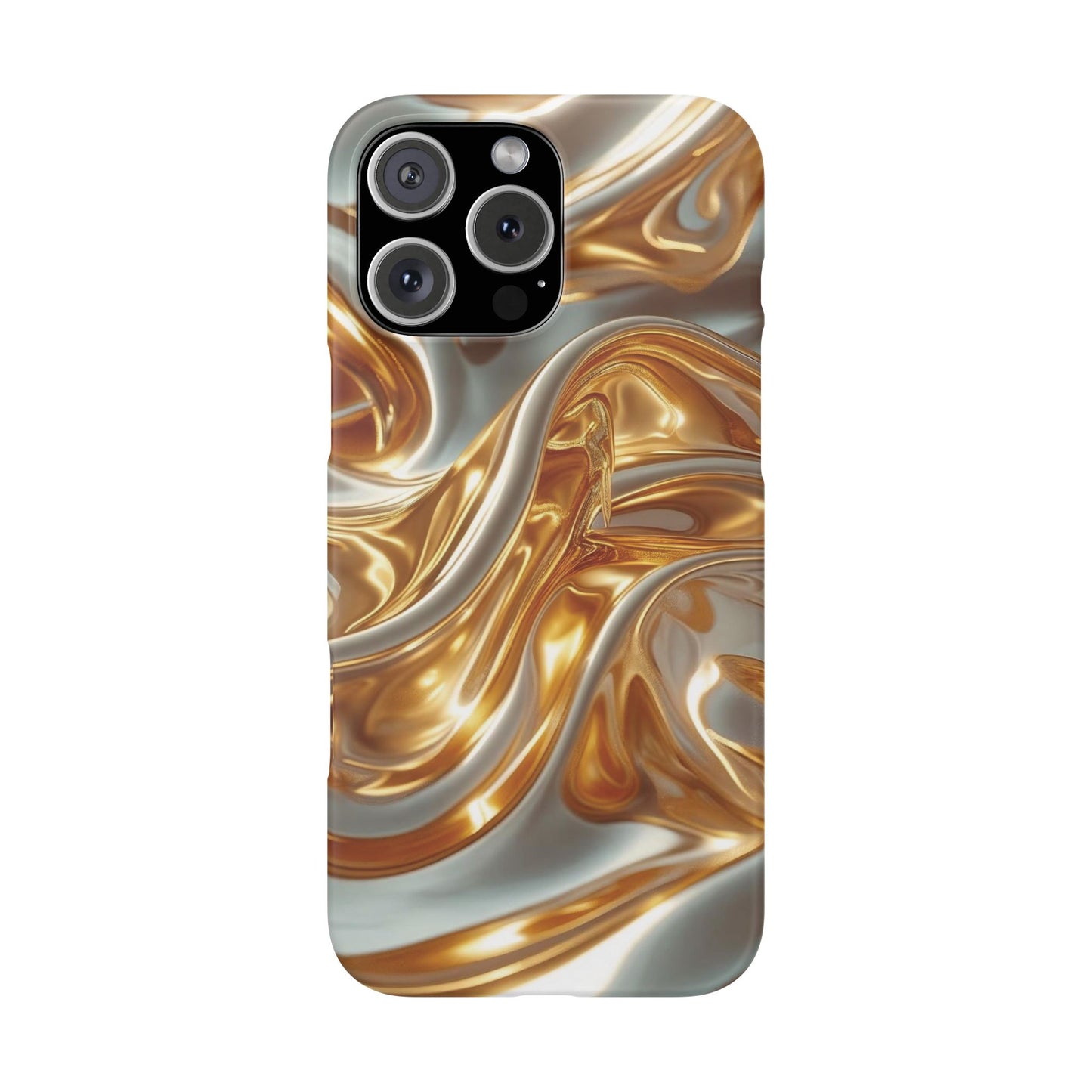 Snap Case iPhone Handyhülle – Gold Dynamic Liquid 3D Effekt
