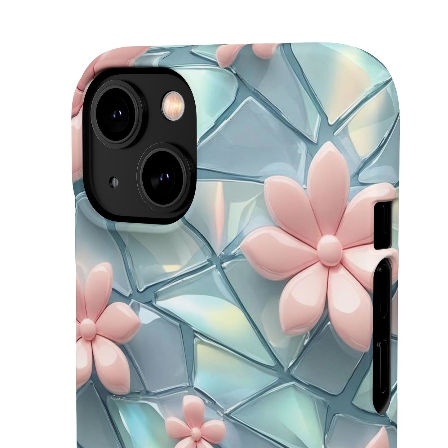 Snap Case Elegante Florale iPhone Handyhülle mit 3D-Effekt
