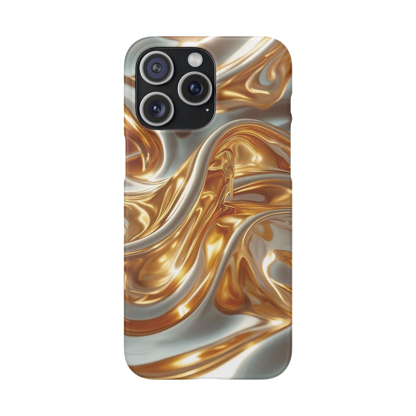 Snap Case iPhone Handyhülle – Gold Dynamic Liquid 3D Effekt