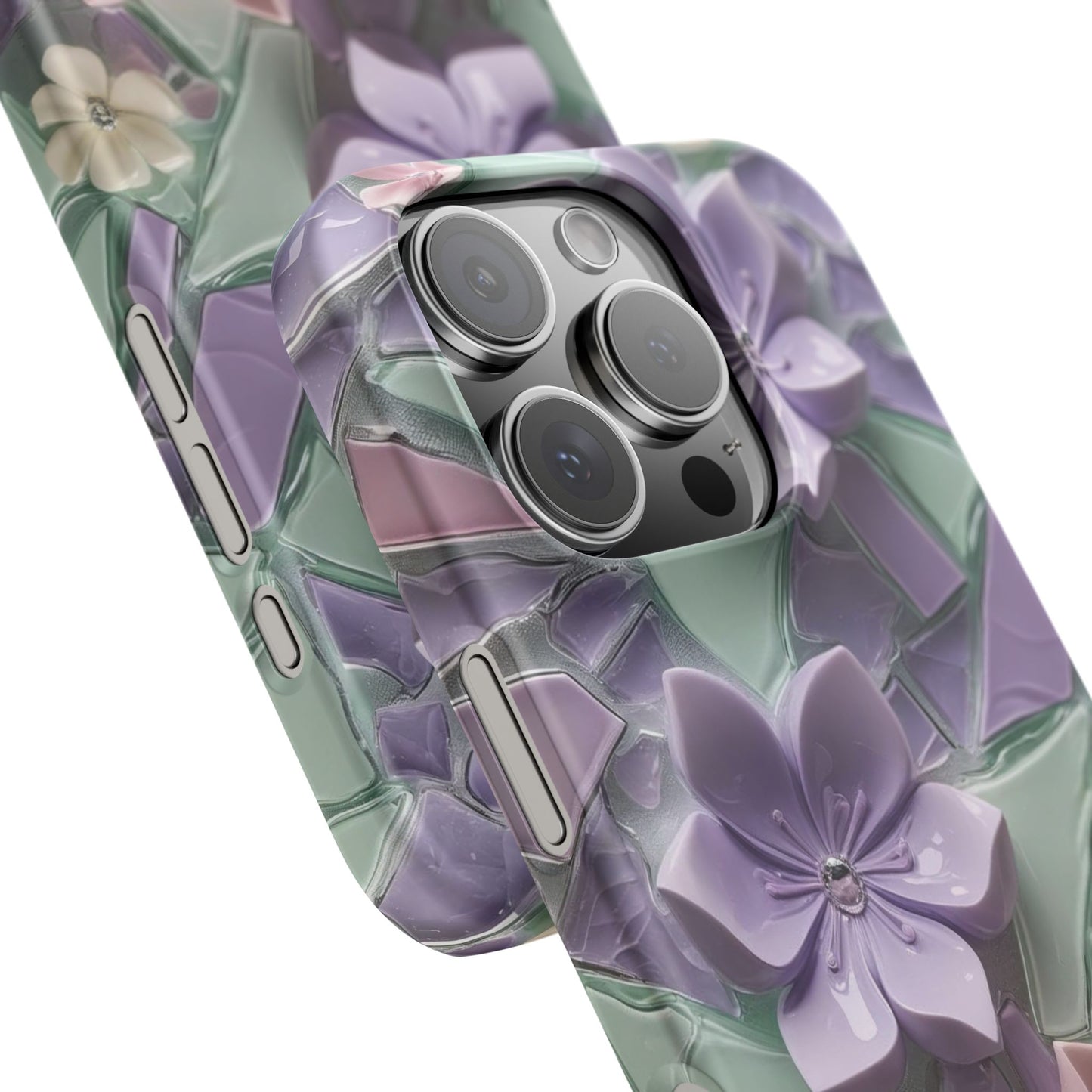 Snap Case Elegante Florale iPhone Handyhülle mit 3D-Effekt