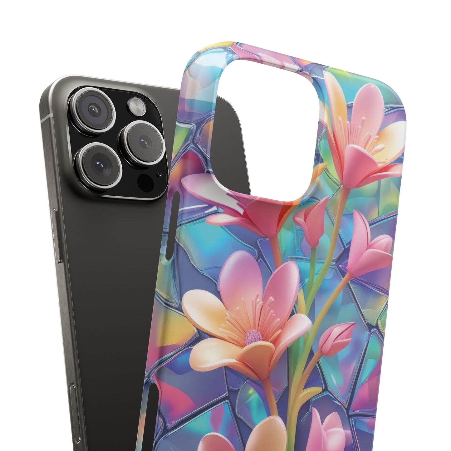 Snap Case Elegante Florale iPhone Handyhülle mit 3D-Effekt