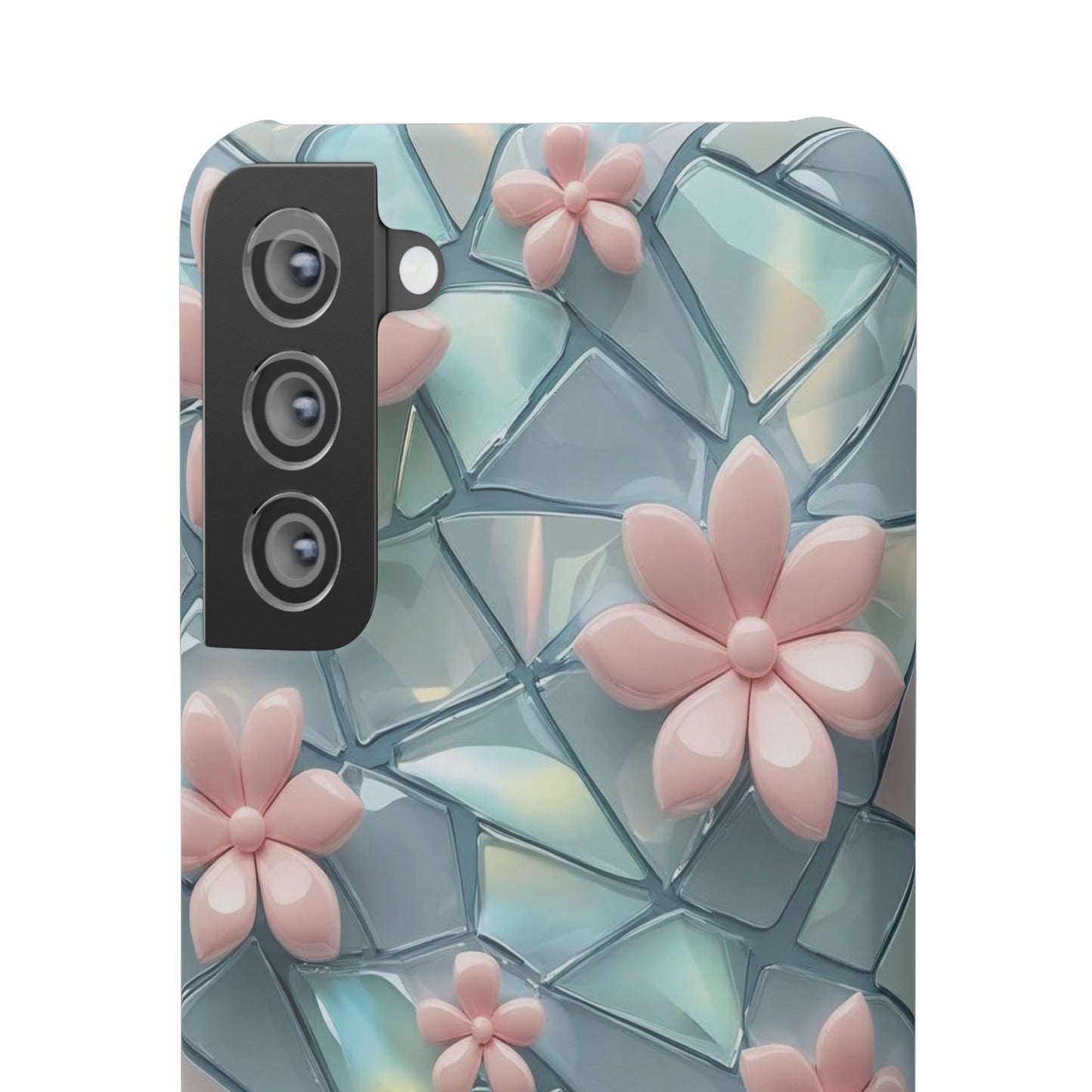 Snap Case Samsung Handyhülle mit 3D-Effekt und Blumenmuster