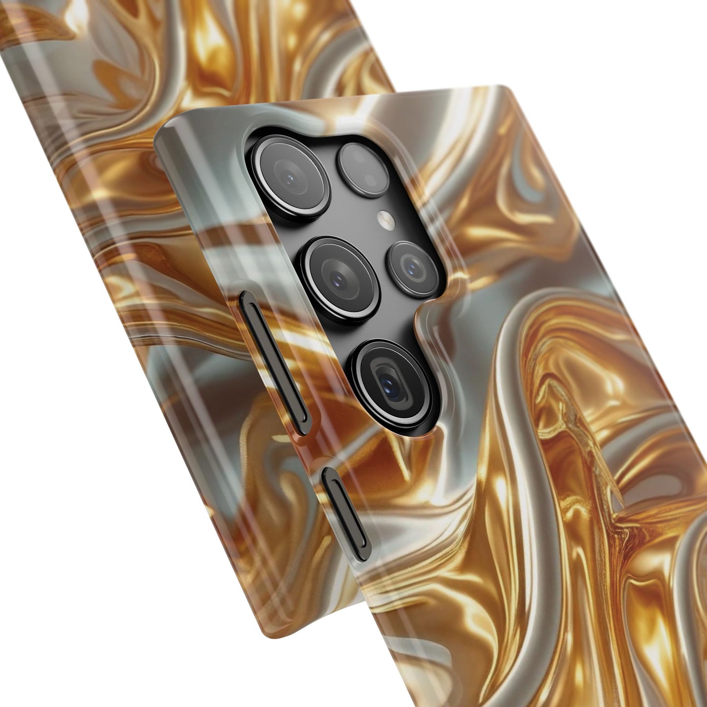 Snap Case Samsung Handyhülle – Gold Dynamic Liquid 3D Effekt