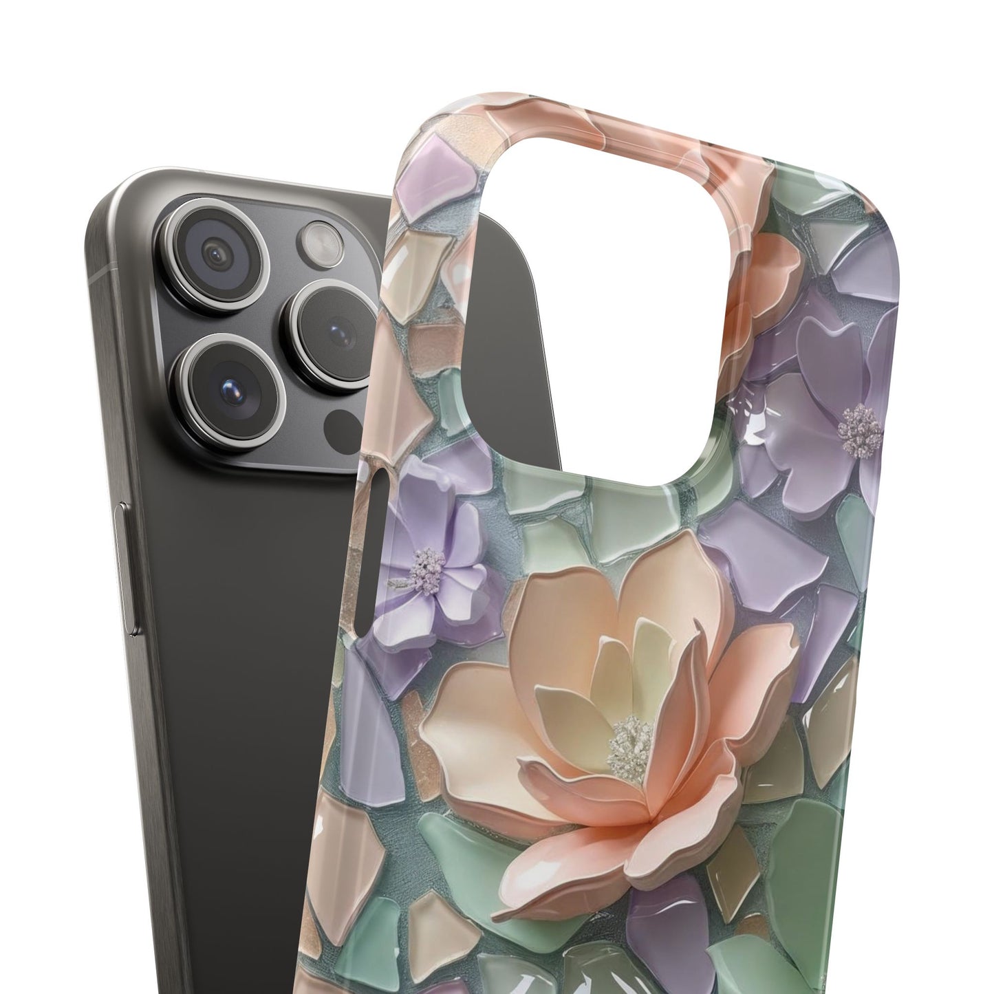 Snap Case Elegante Florale iPhone Handyhülle mit 3D-Effekt