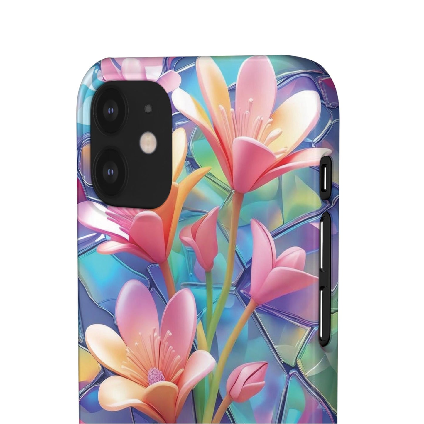 Snap Case Elegante Florale iPhone Handyhülle mit 3D-Effekt
