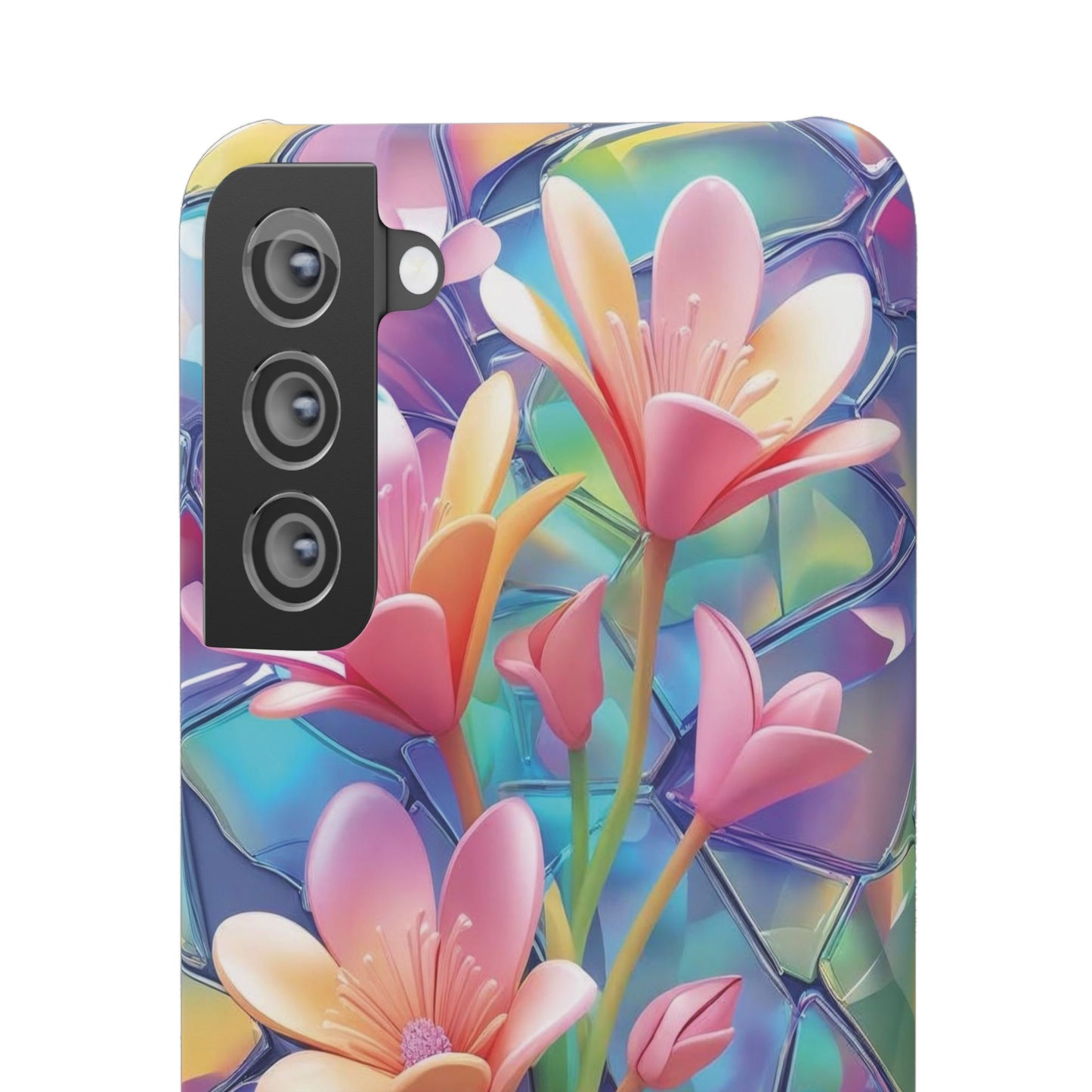 Snap Case Elegante Florale Samsung Handyhülle mit 3D-Effekt