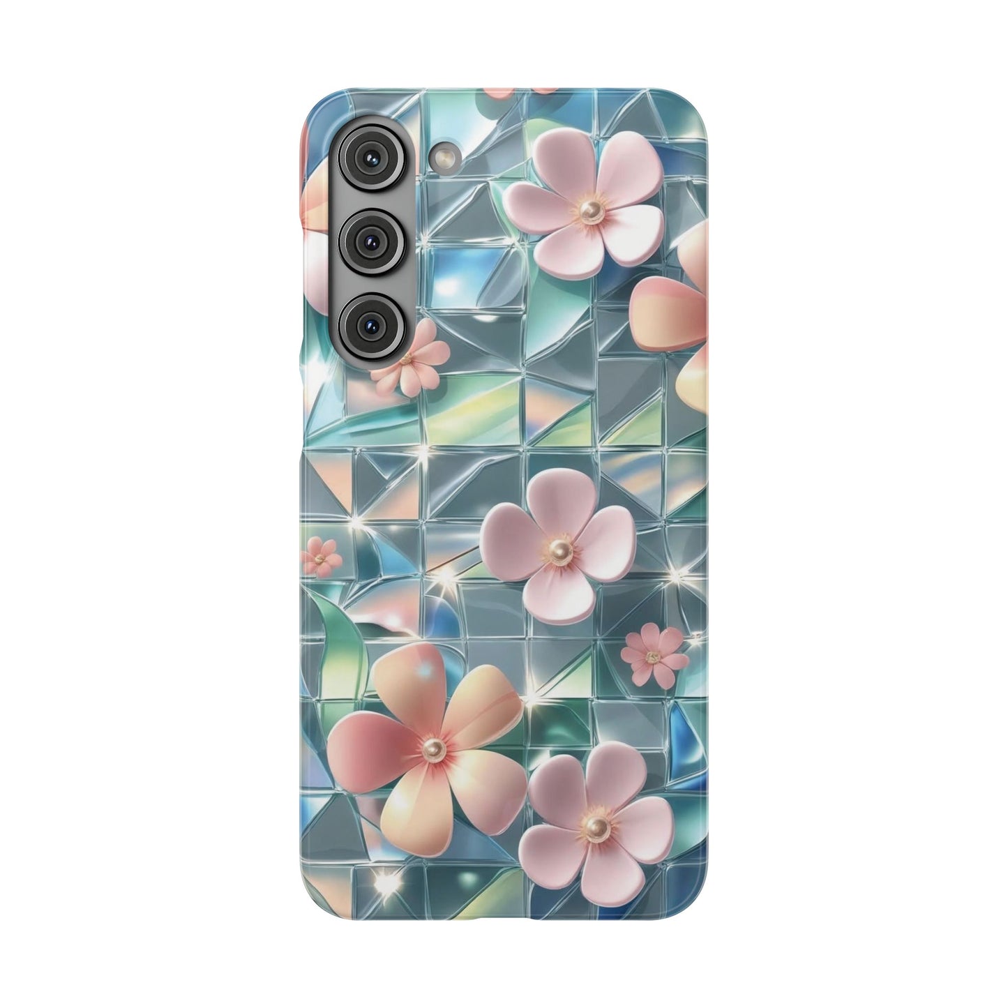 Snap Case Samsung Handyhülle mit 3D-Effekt und Blumenmuster