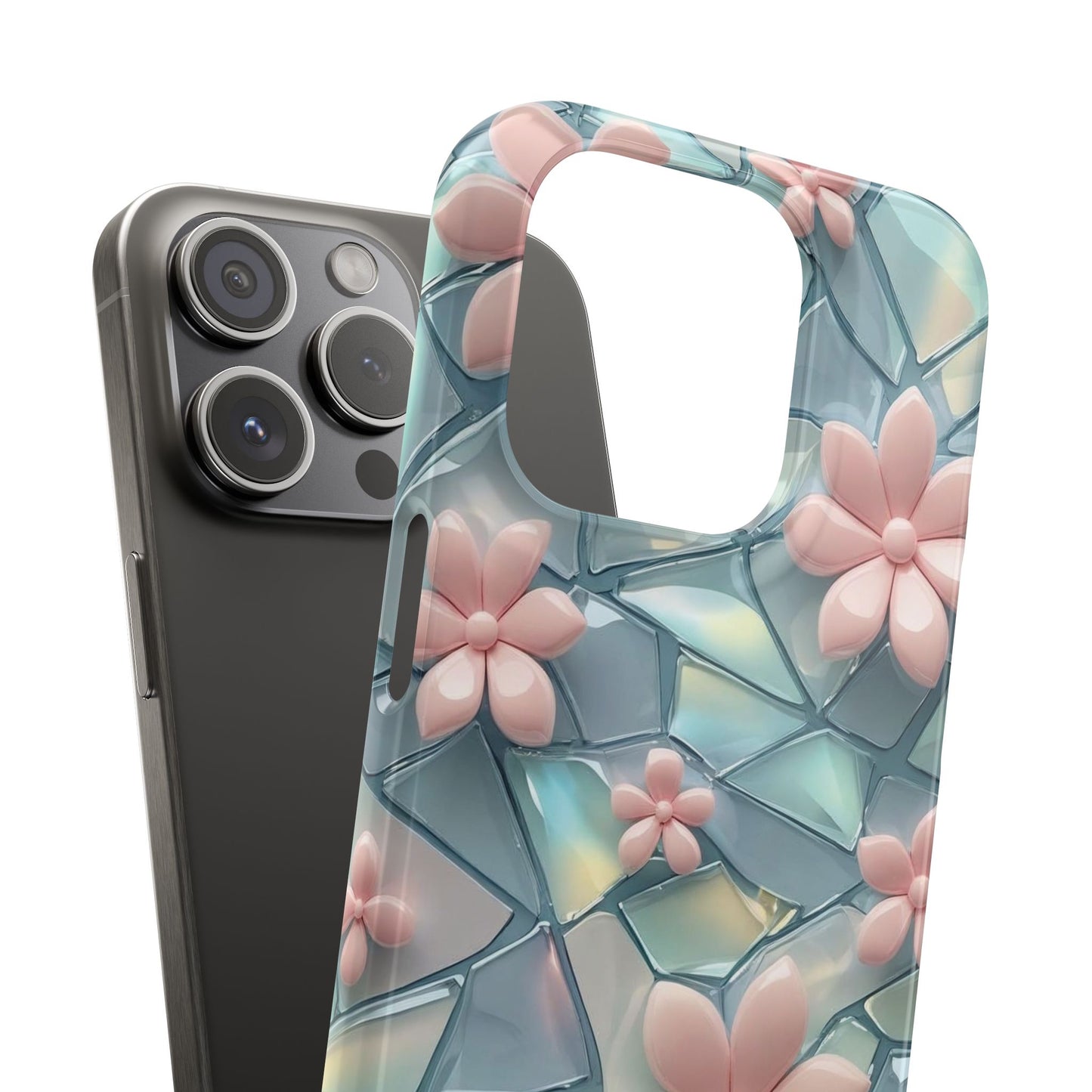 Snap Case Elegante Florale iPhone Handyhülle mit 3D-Effekt