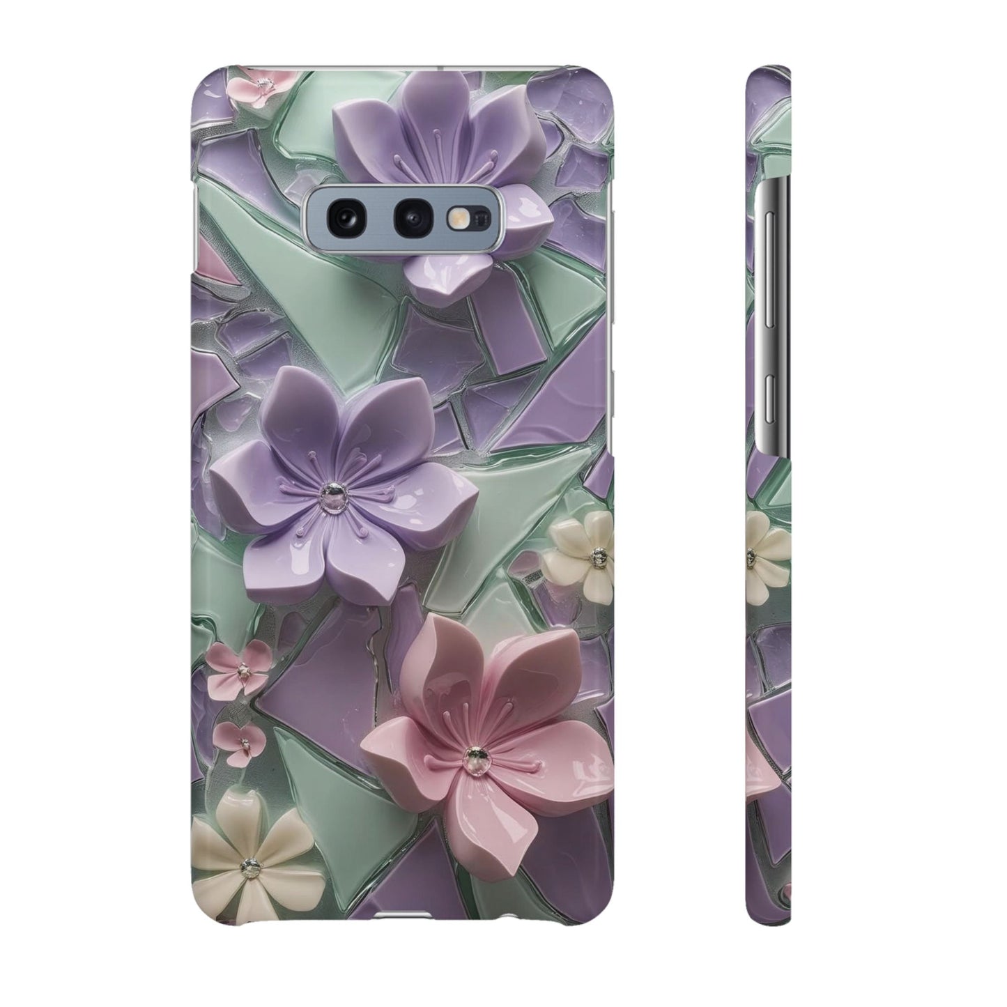 Snap Case Elegante Florale Samsung Handyhülle mit 3D-Effekt