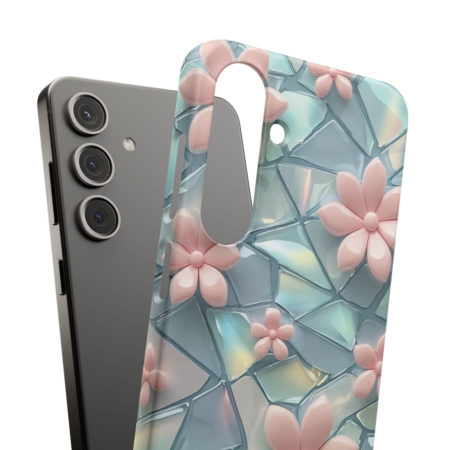 Snap Case Samsung Handyhülle mit 3D-Effekt und Blumenmuster