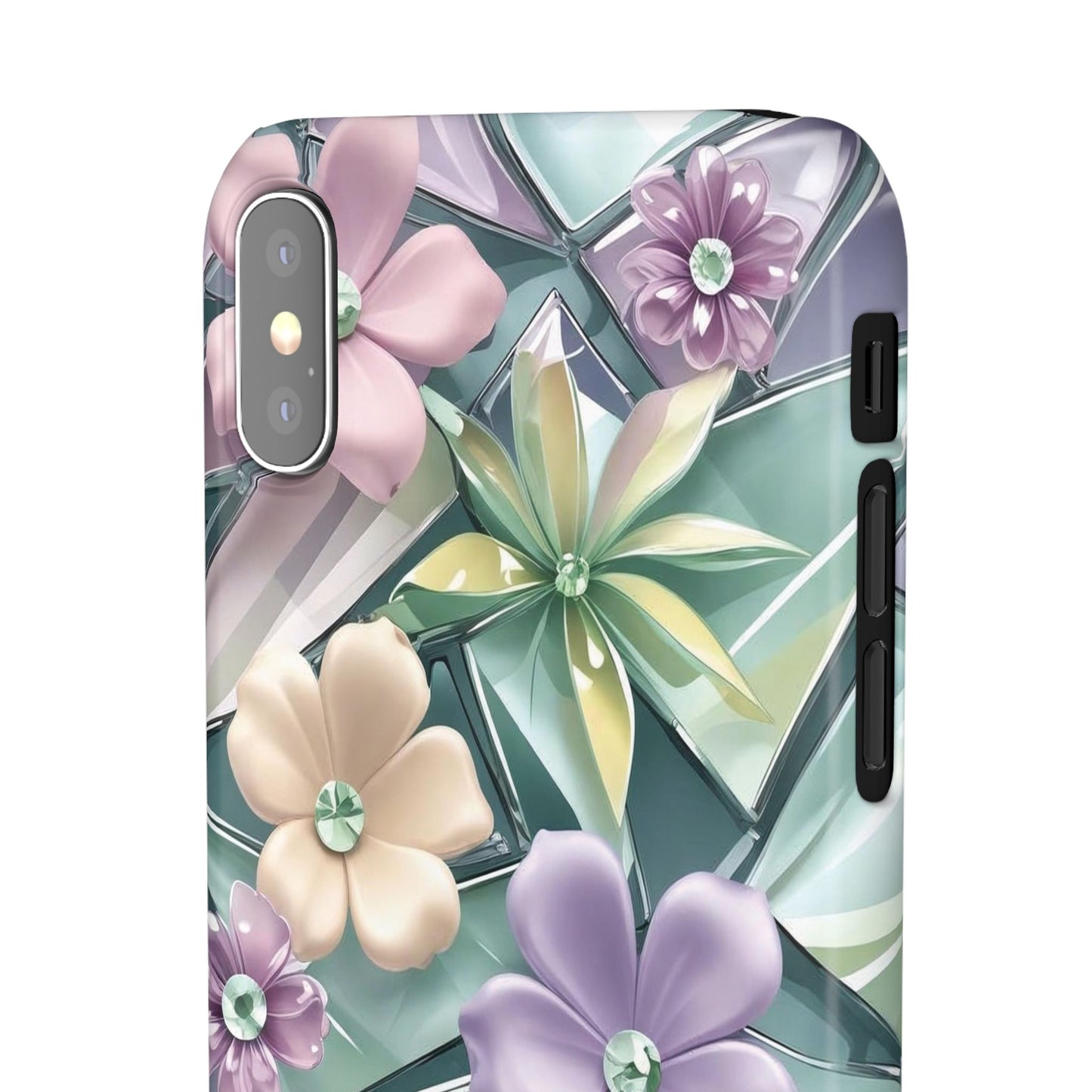 Snap Case Elegante Florale iPhone Handyhülle mit 3D-Effekt