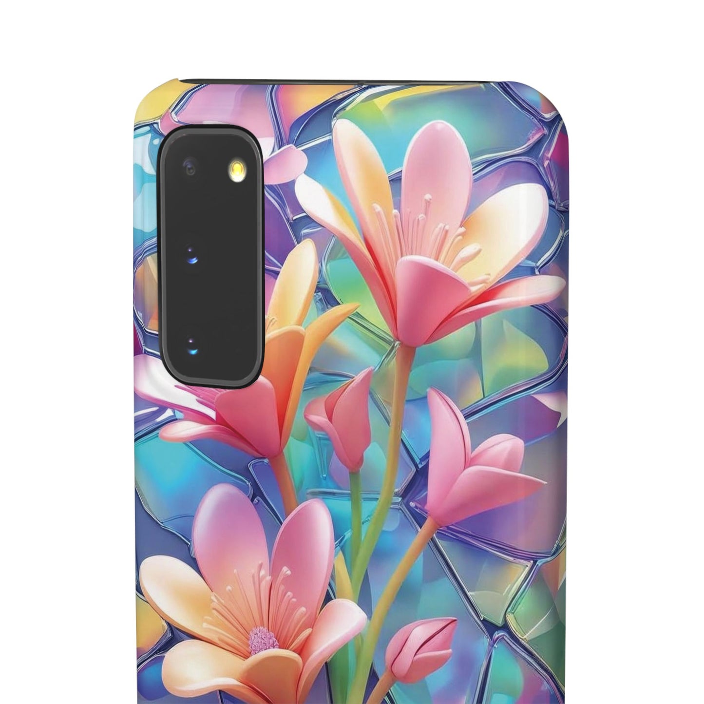 Snap Case Elegante Florale Samsung Handyhülle mit 3D-Effekt
