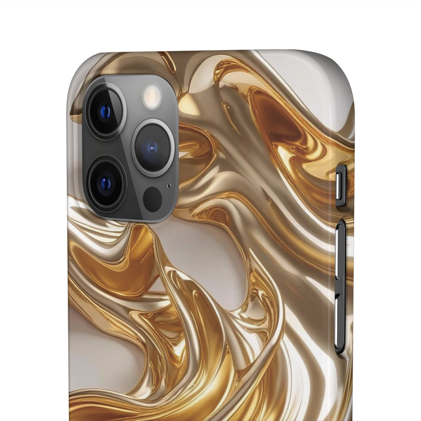 Snap Case iPhone Handyhülle – Gold Dynamic Liquid 3D Effekt