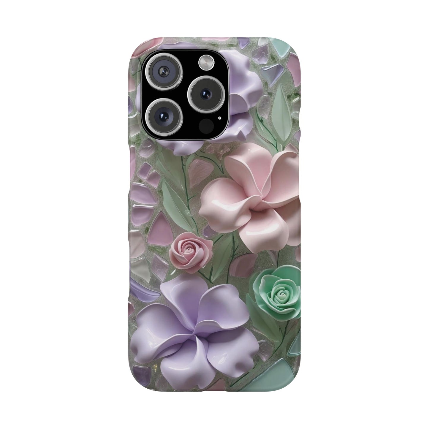 Snap Case Elegante Florale iPhone Handyhülle mit 3D-Effekt
