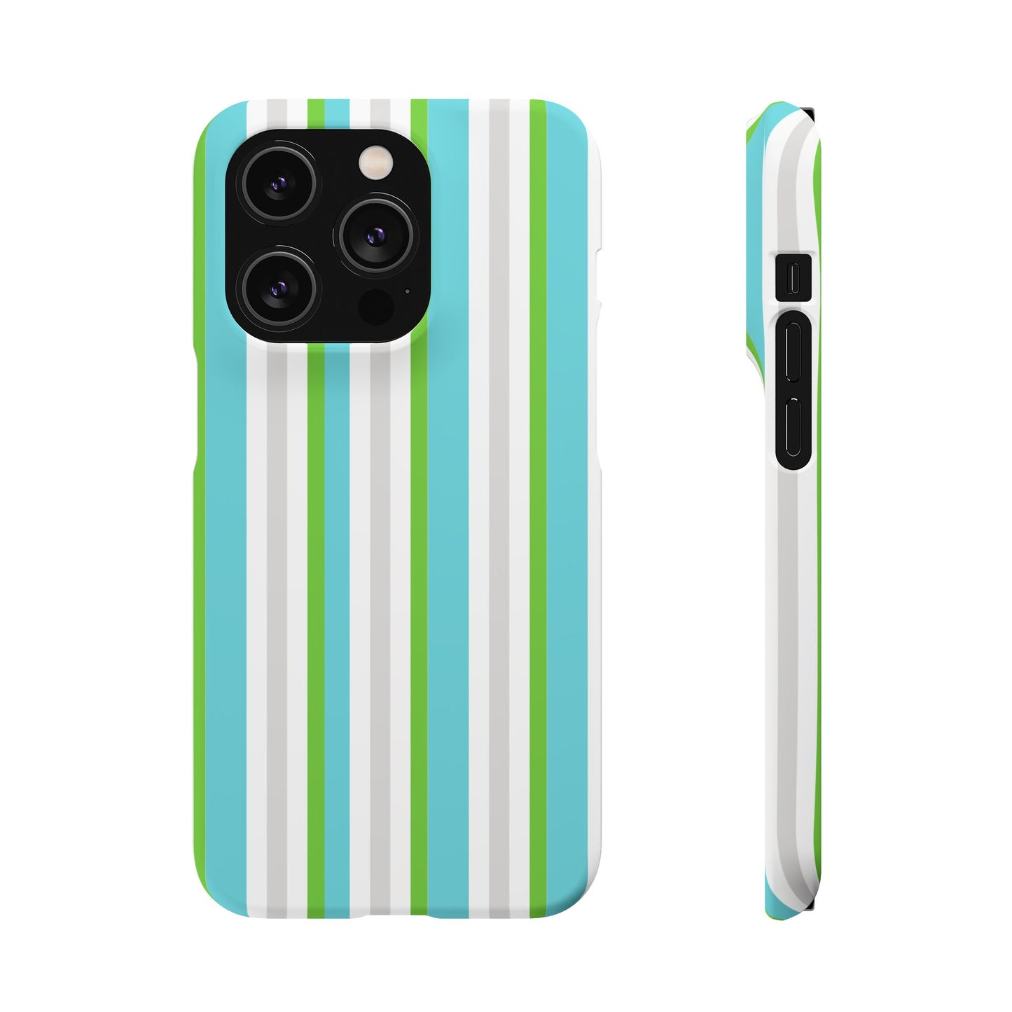 iPhone Snap Case - Modernes Abstraktes Design mit Grünen und Weißen Linien