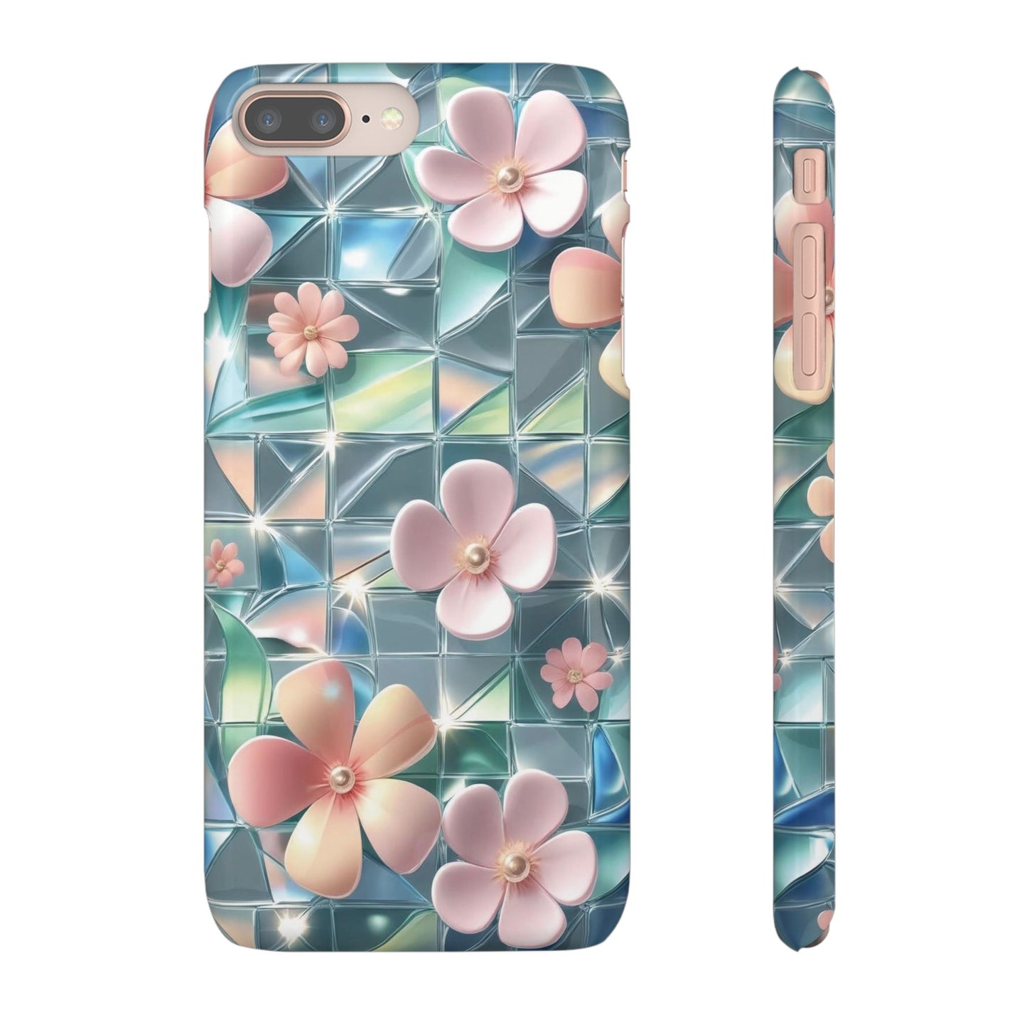 Snap Case iPhone Handyhülle mit 3D-Effekt Blumenmuster