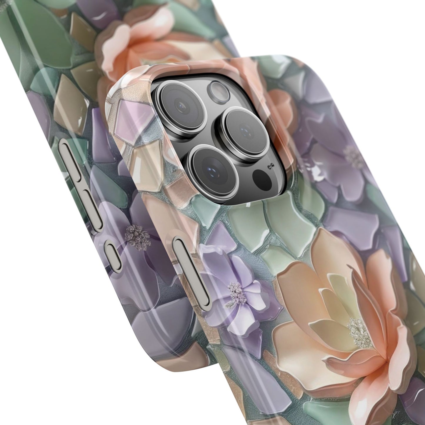 Snap Case Elegante Florale iPhone Handyhülle mit 3D-Effekt